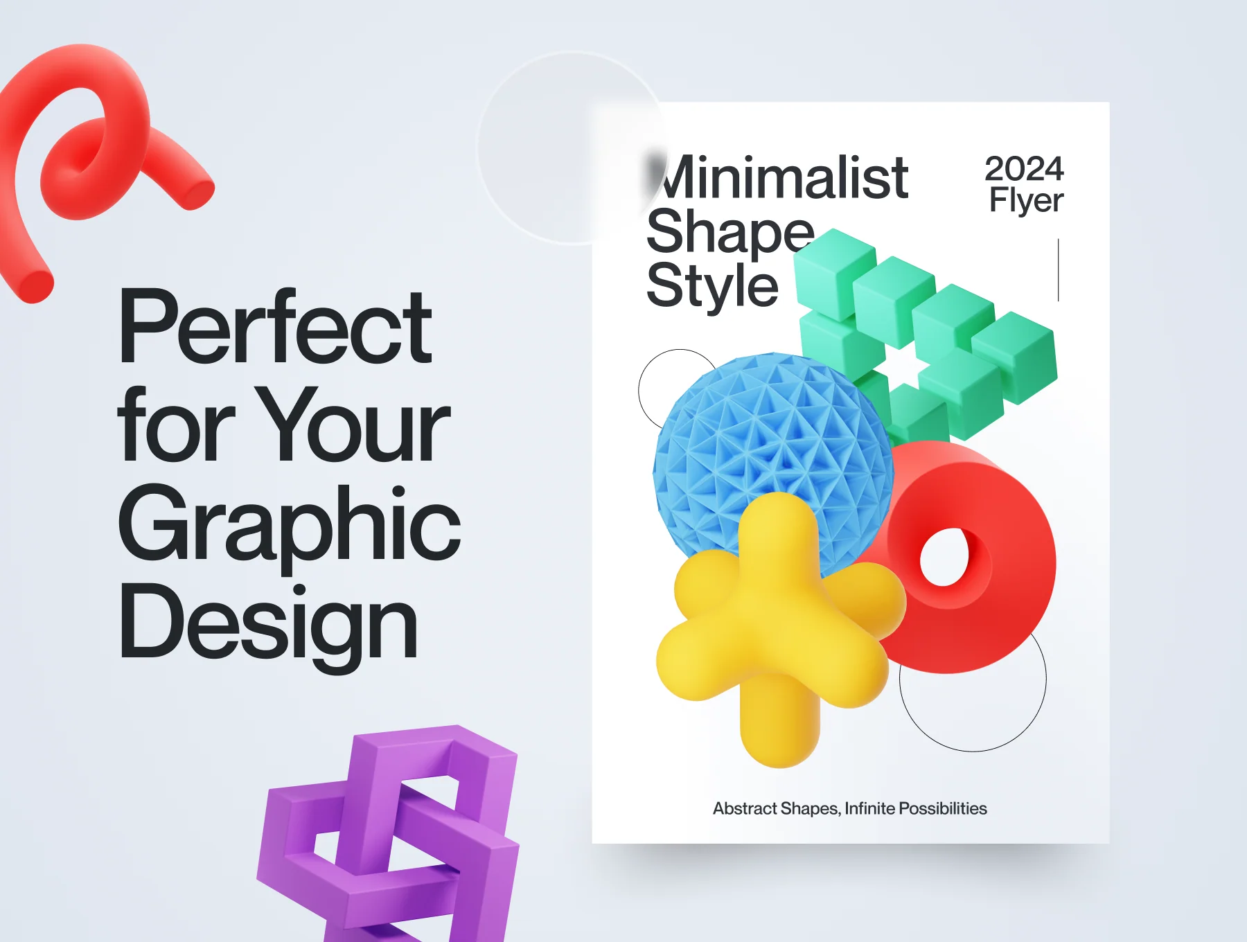 Shapely - Abstract Shape 3D Icon Set 6
