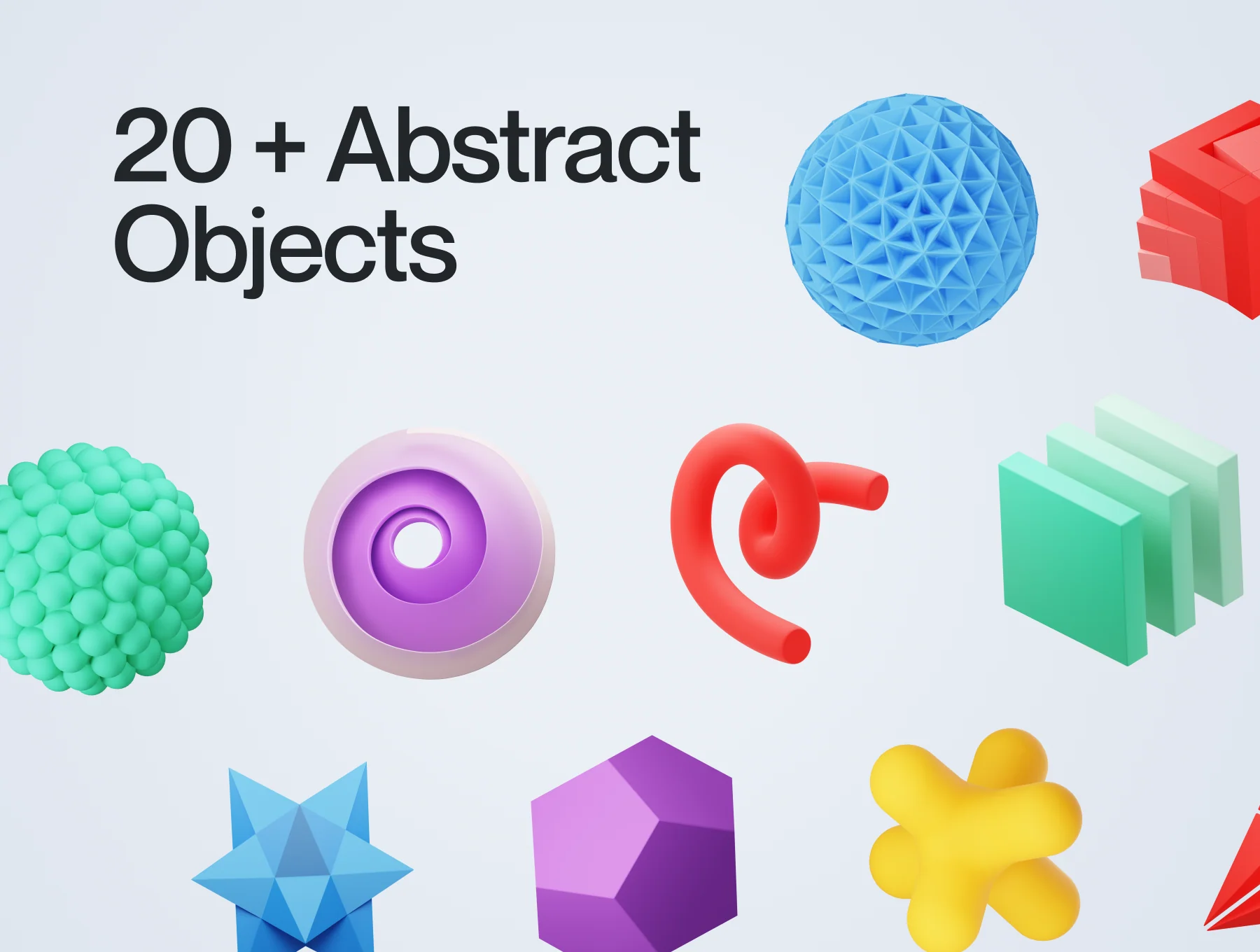 Shapely - Abstract Shape 3D Icon Set 7