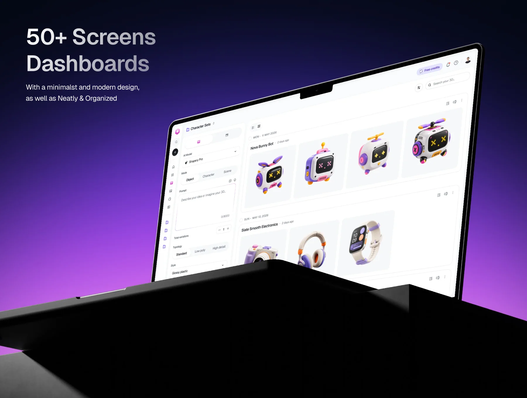 Shapery - 3D AI Generator Dashboard UI Kit 5
