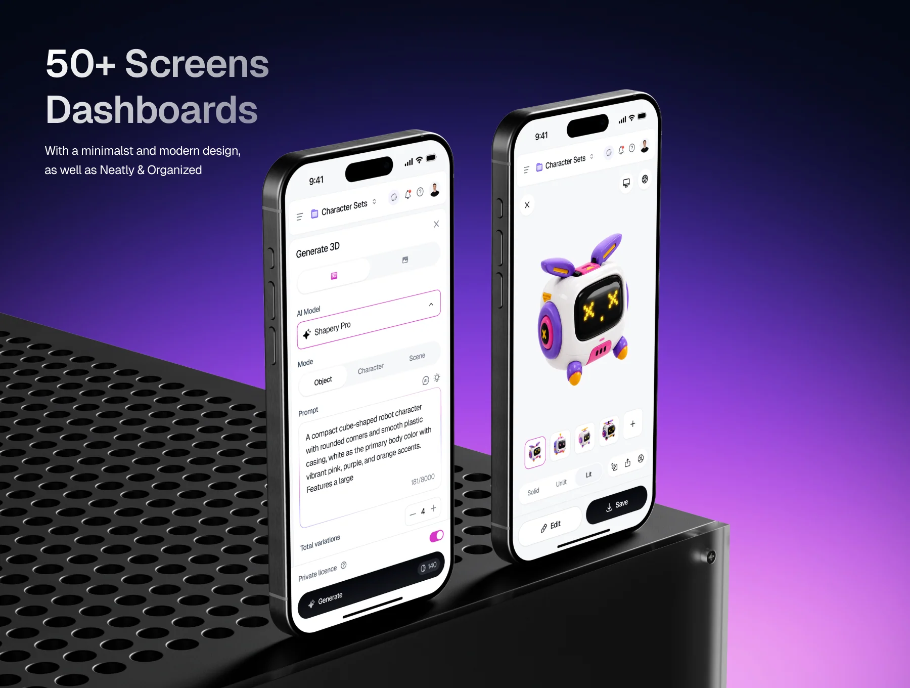 Shapery - 3D AI Generator Dashboard UI Kit 6