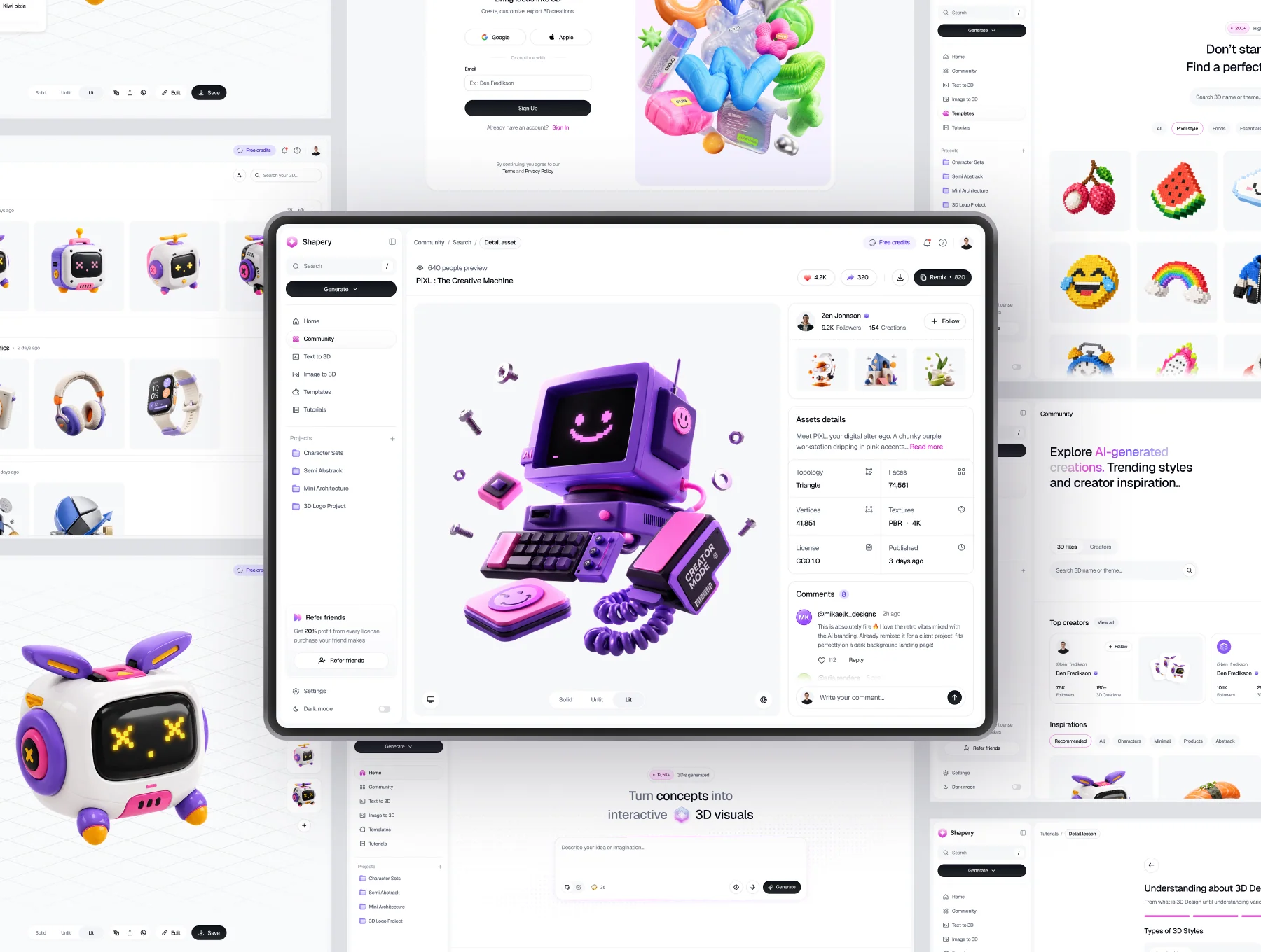 Shapery - 3D AI Generator Dashboard UI Kit 7