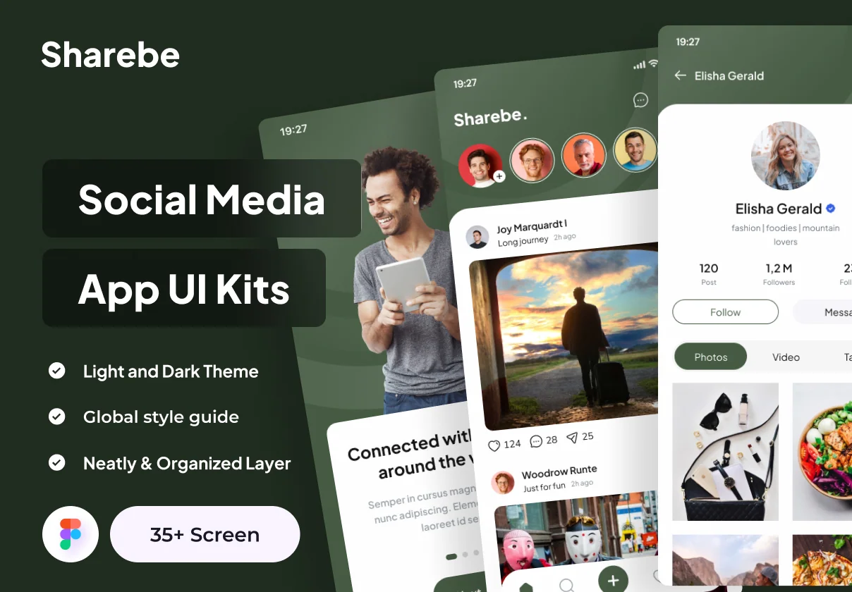 Sharebe - Social Media App UI Kits