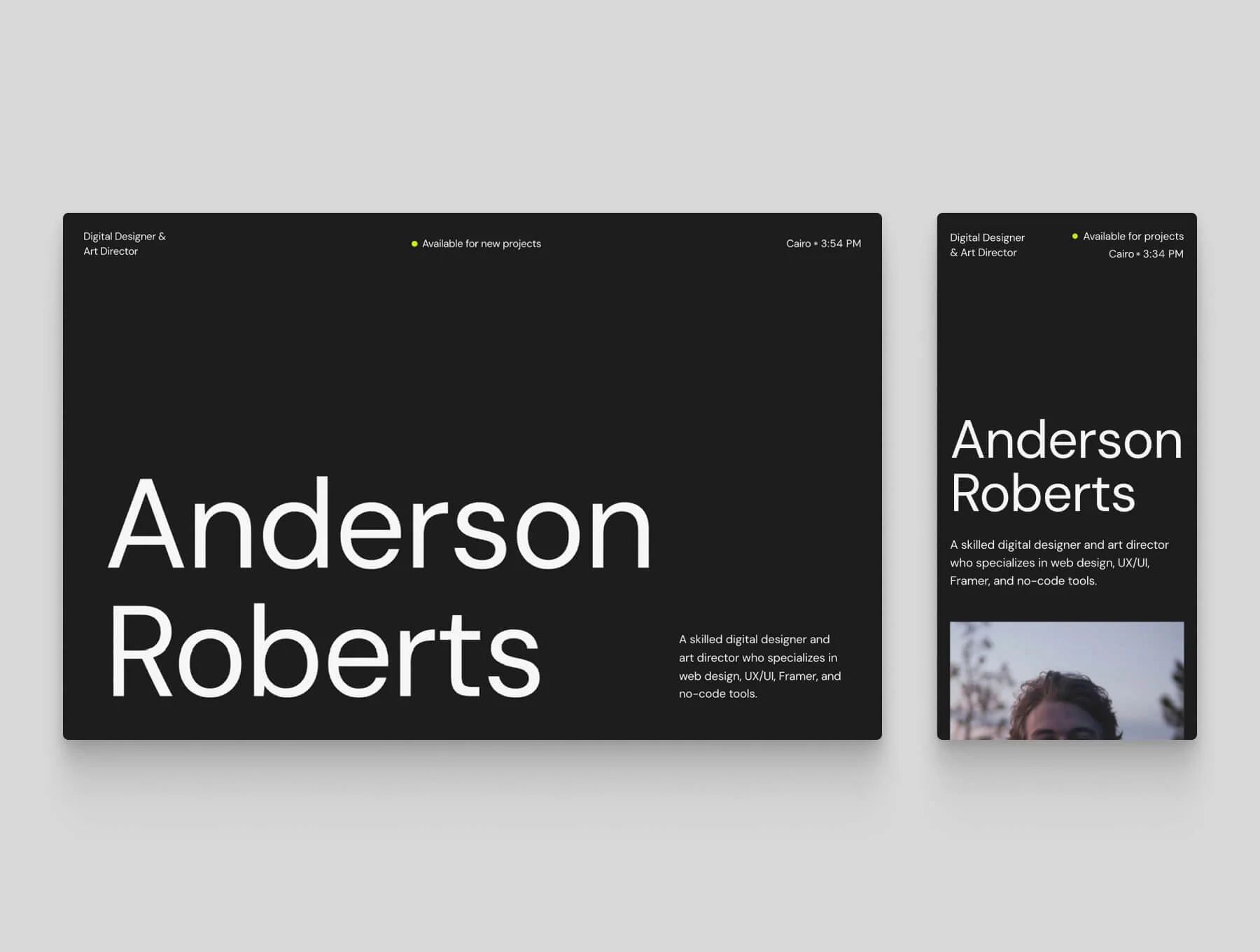 Sharm – Personal Framer Template 2