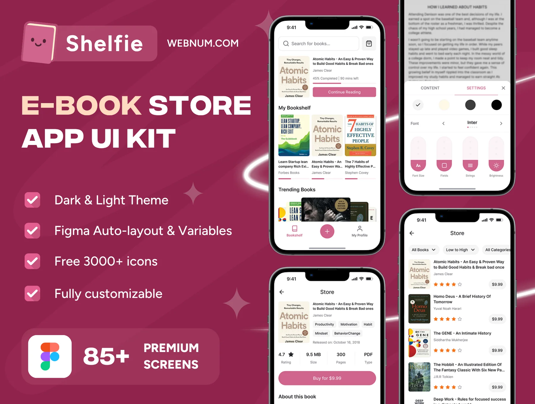 Shelfie - E-Book Store App Ui Kit