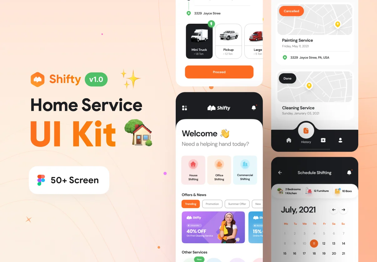 Shifty - Home Service App UI Kit