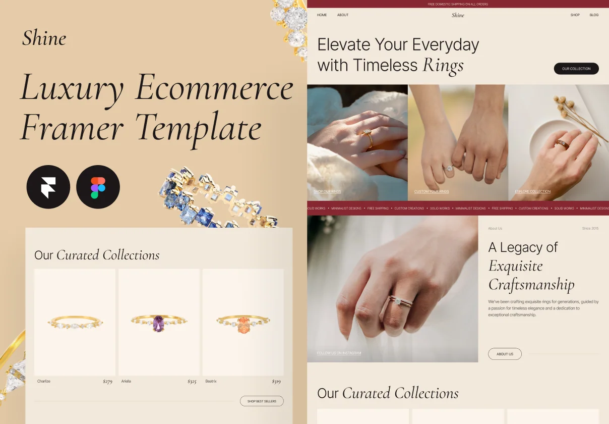 Shine - Ecommerce Framer Template