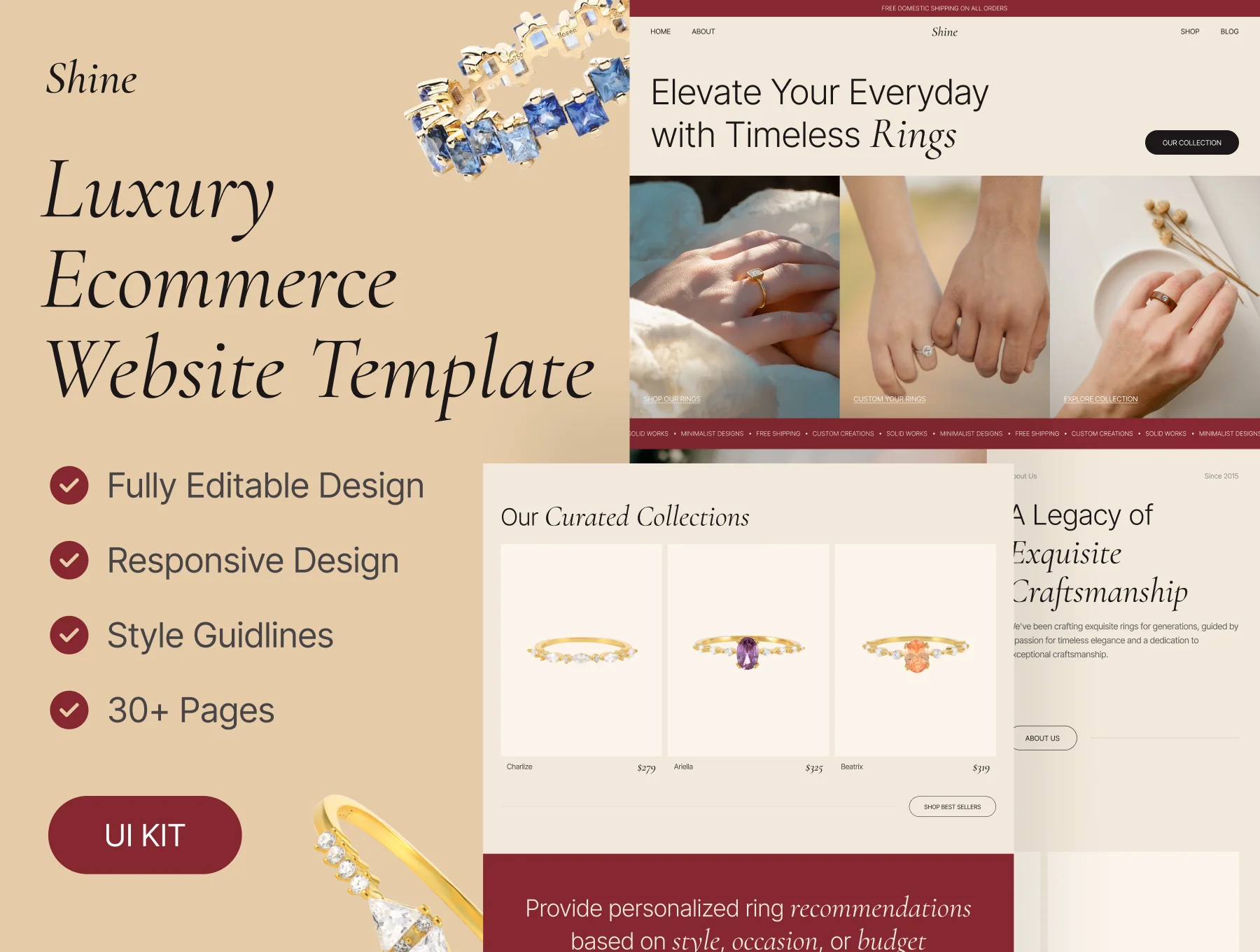 Shine - Luxury Ecommerce Website UI Kit