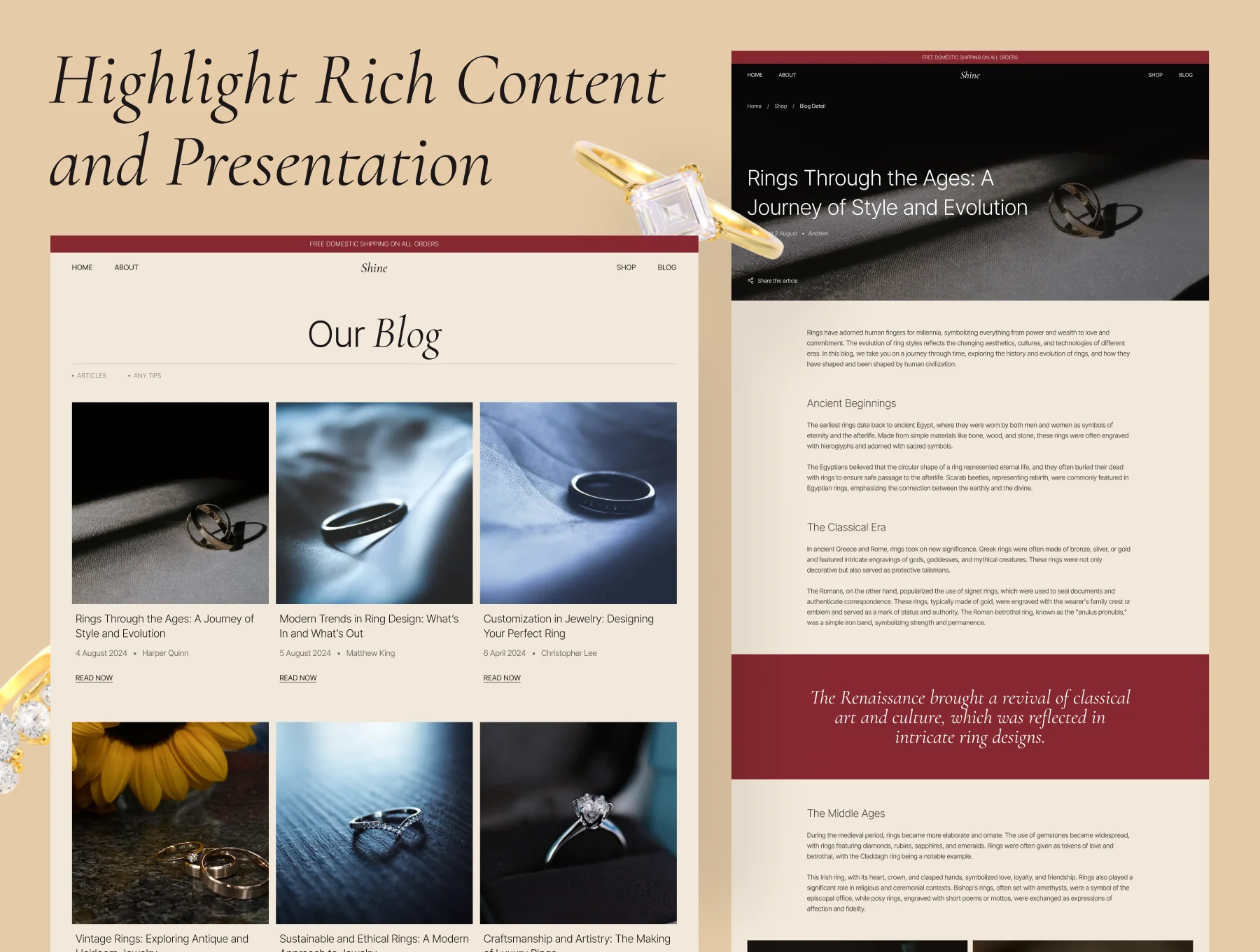 Shine - Luxury Ecommerce Website UI Kit 3