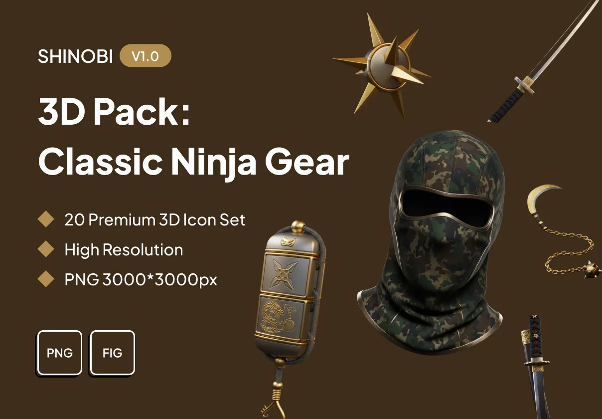 Shinobi 3D Pack: Classic Ninja Gear