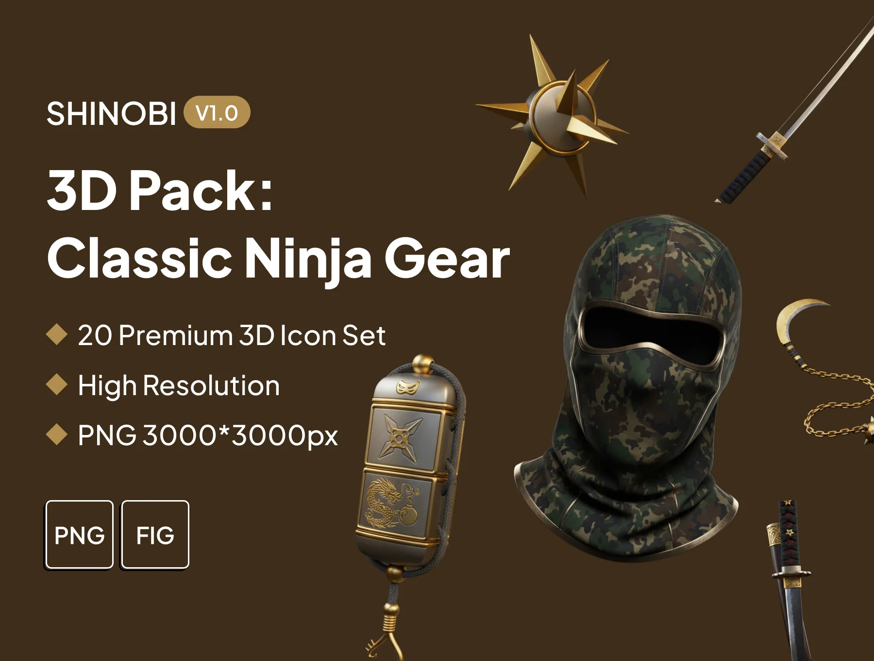 Shinobi 3D Pack: Classic Ninja Gear