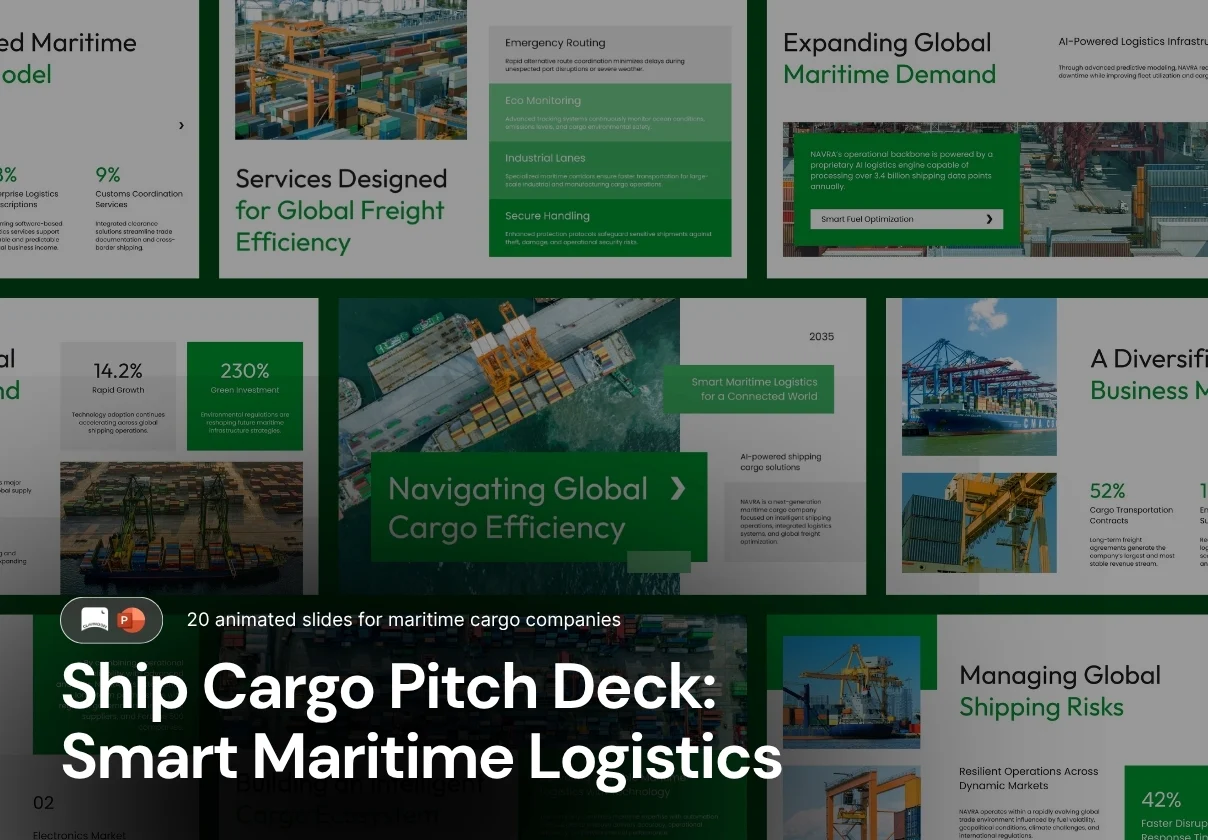 Ship Cargo Pitch Deck: Smart Maritime Logistics & Global Freight
