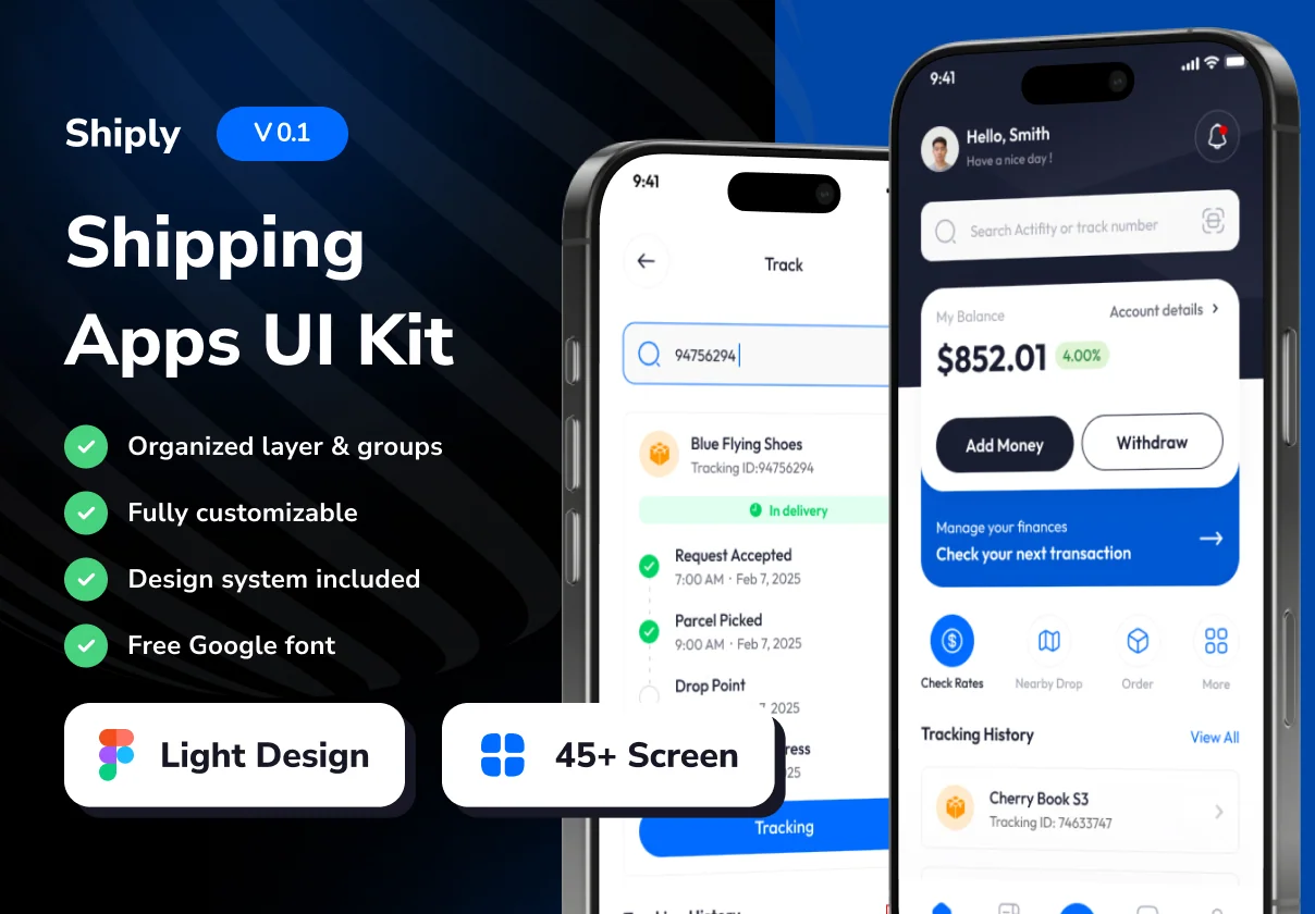 Shiply - Shipping Mobile App UI Kits