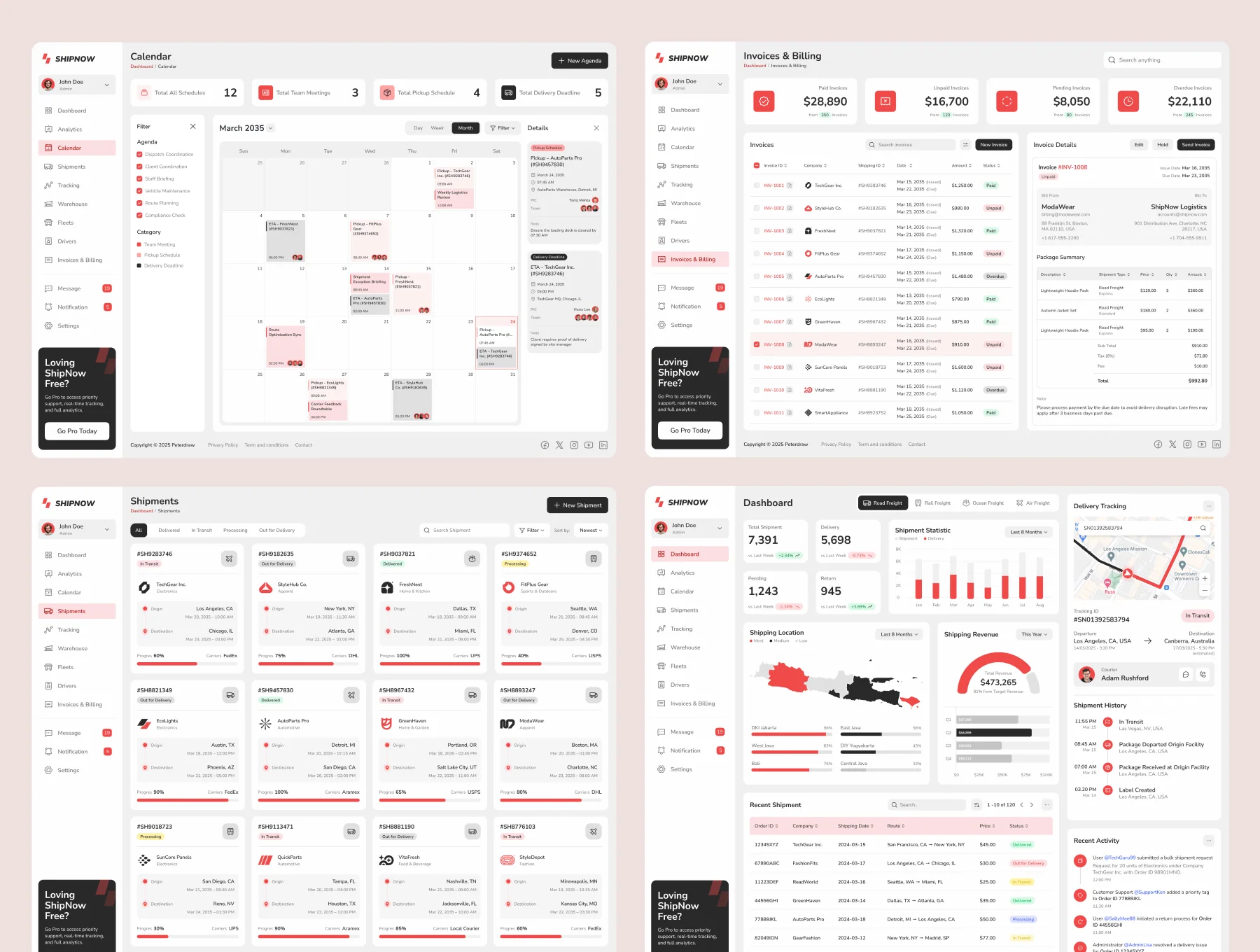 ShipNow - Shipping Management Dashboard UI Figma Template 6
