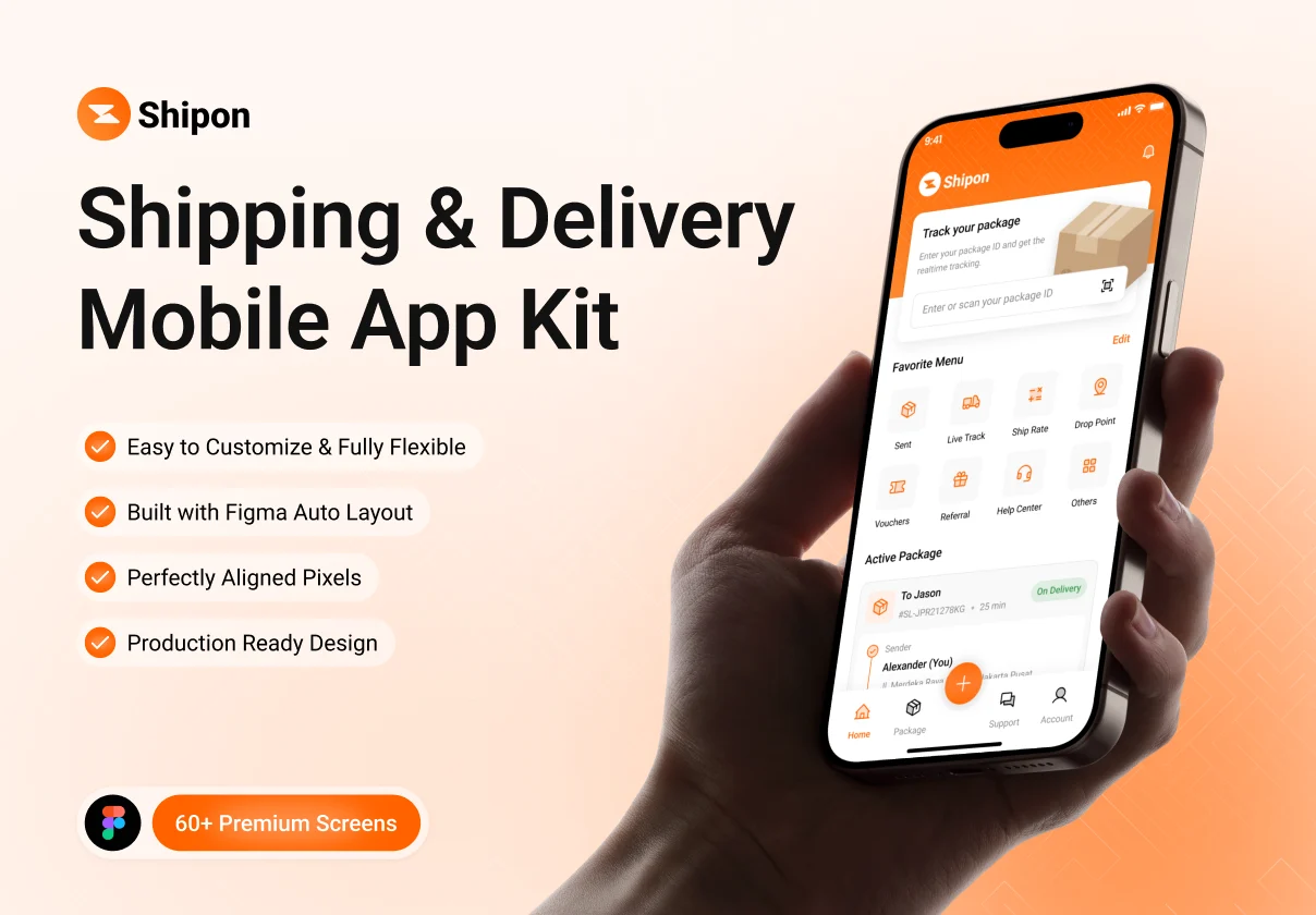 Shipon - Shipping & Delivery Mobile App Kit