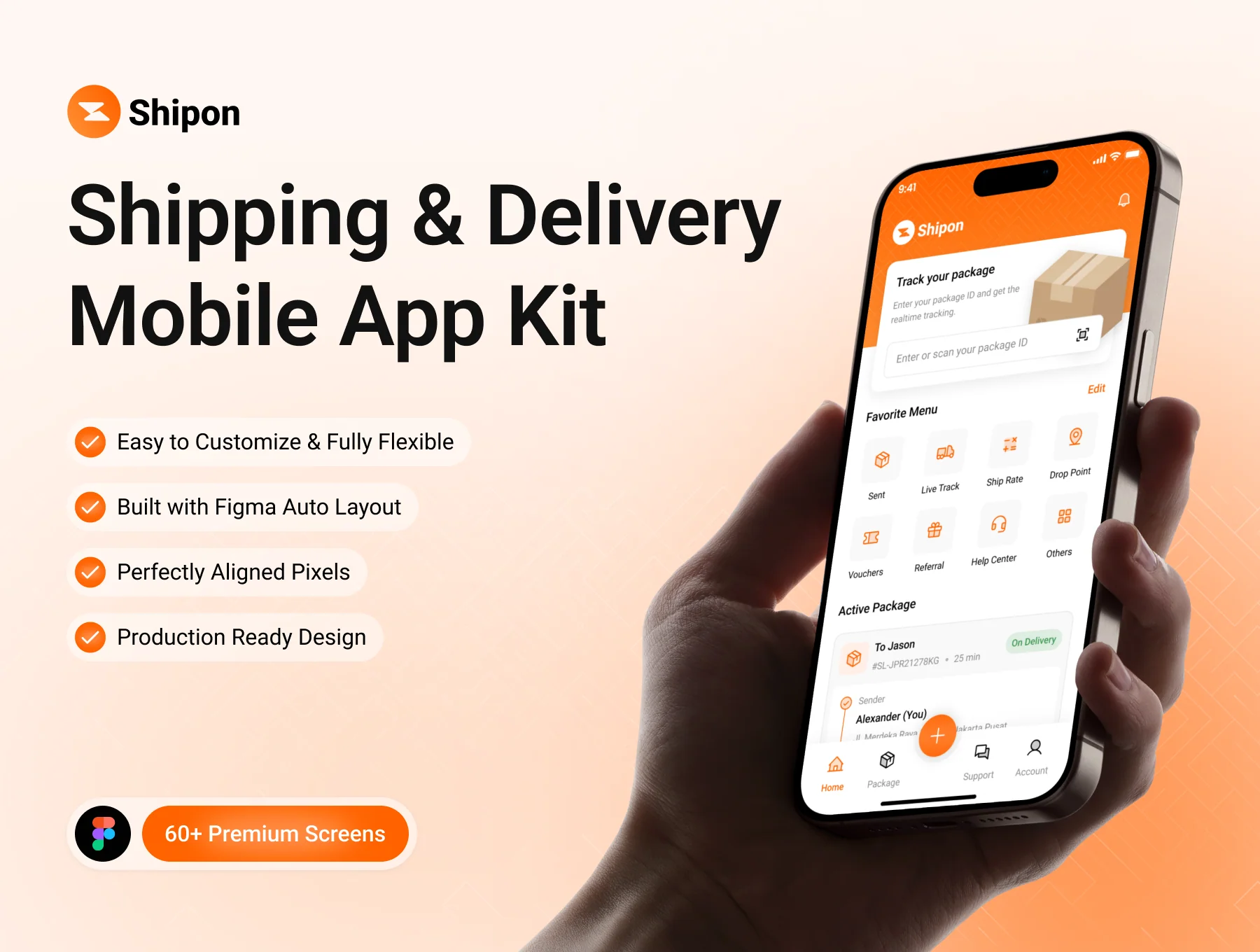 Shipon - Shipping & Delivery Mobile App Kit