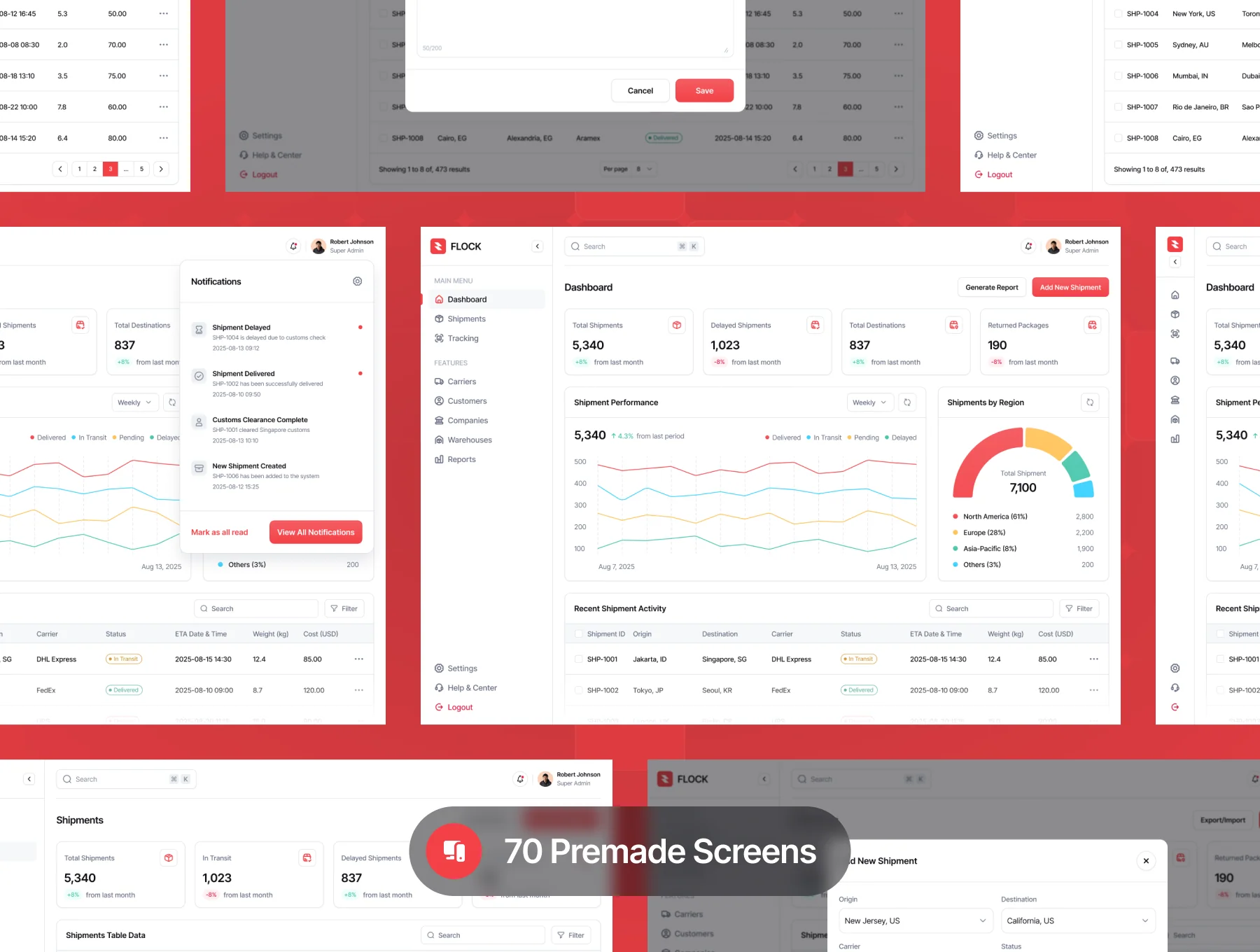 Flock - Shipping & Logistic Web App Dashboard UI Kit 5