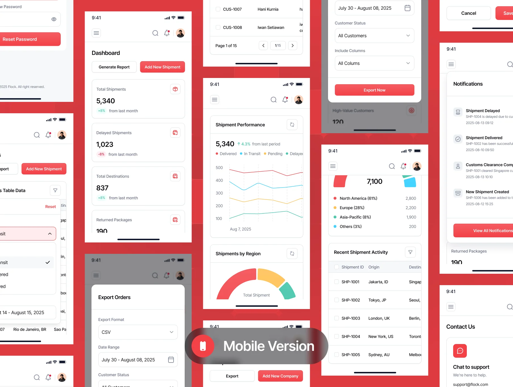 Flock - Shipping & Logistic Web App Dashboard UI Kit 6