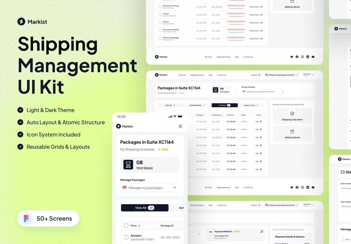Shipping Service & Warehouse Management Dashboard UI Kit