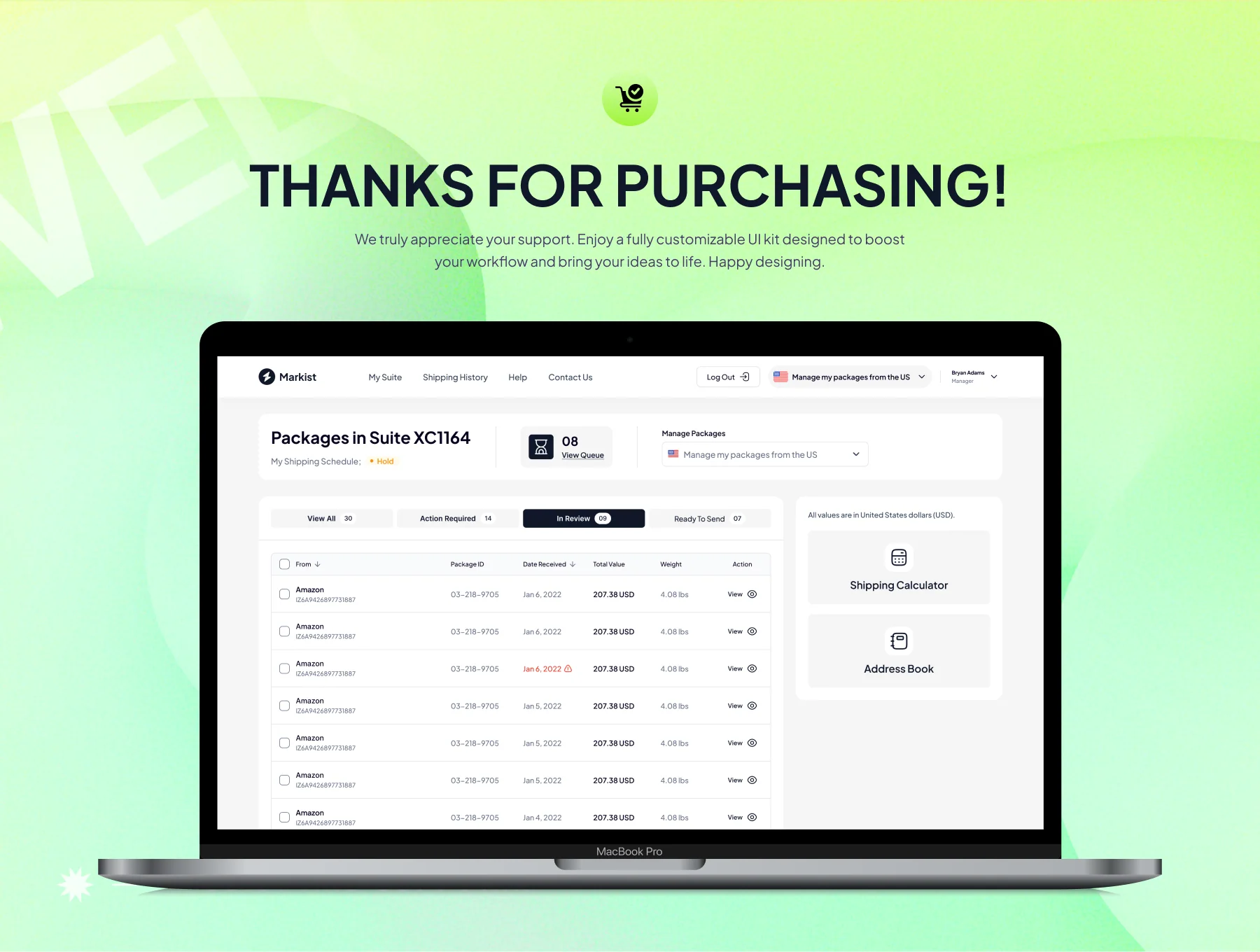 Shipping Service & Warehouse Management Dashboard UI Kit 6