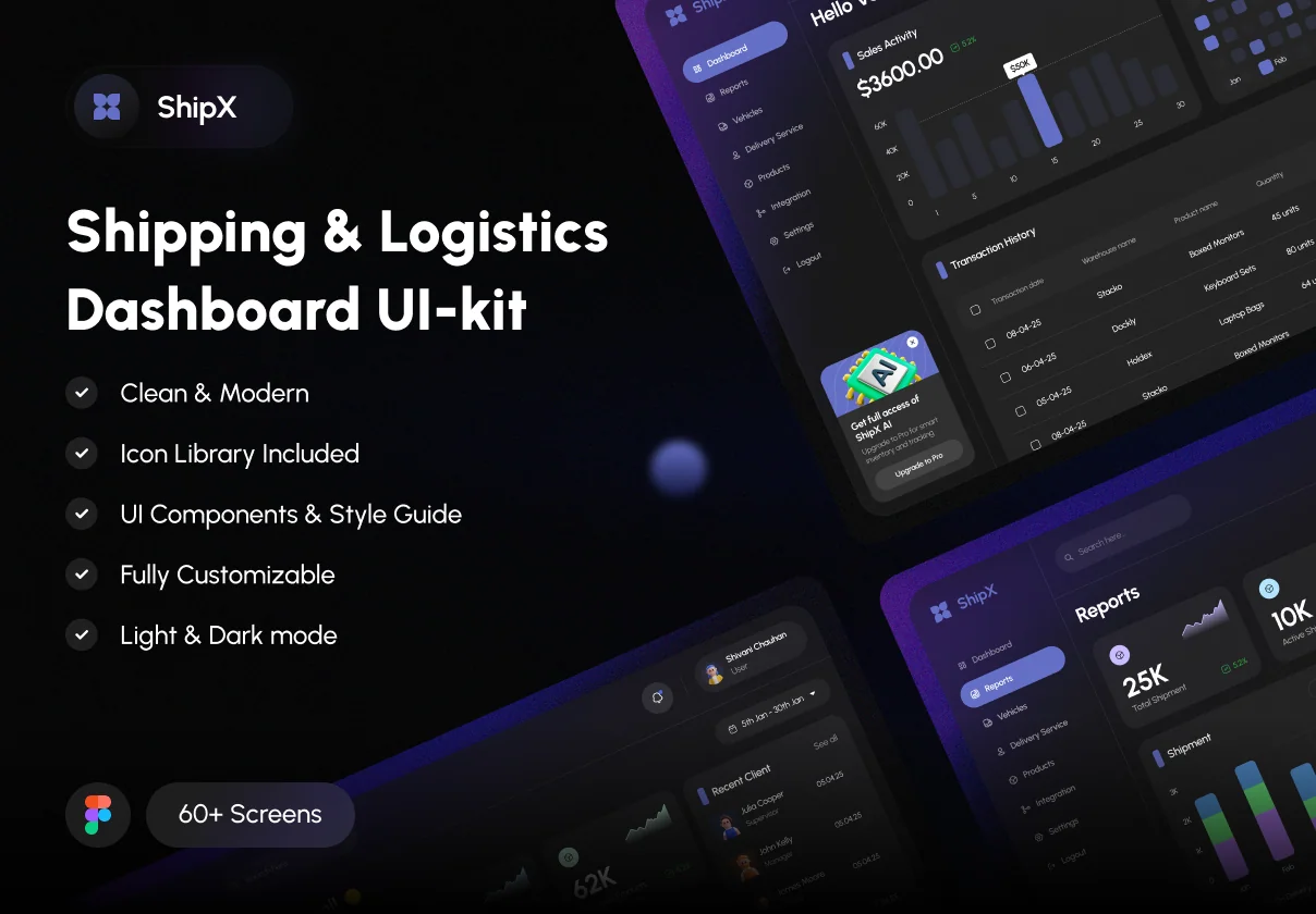 ShipX - Shipping & Logistics Dashboard UI Kit