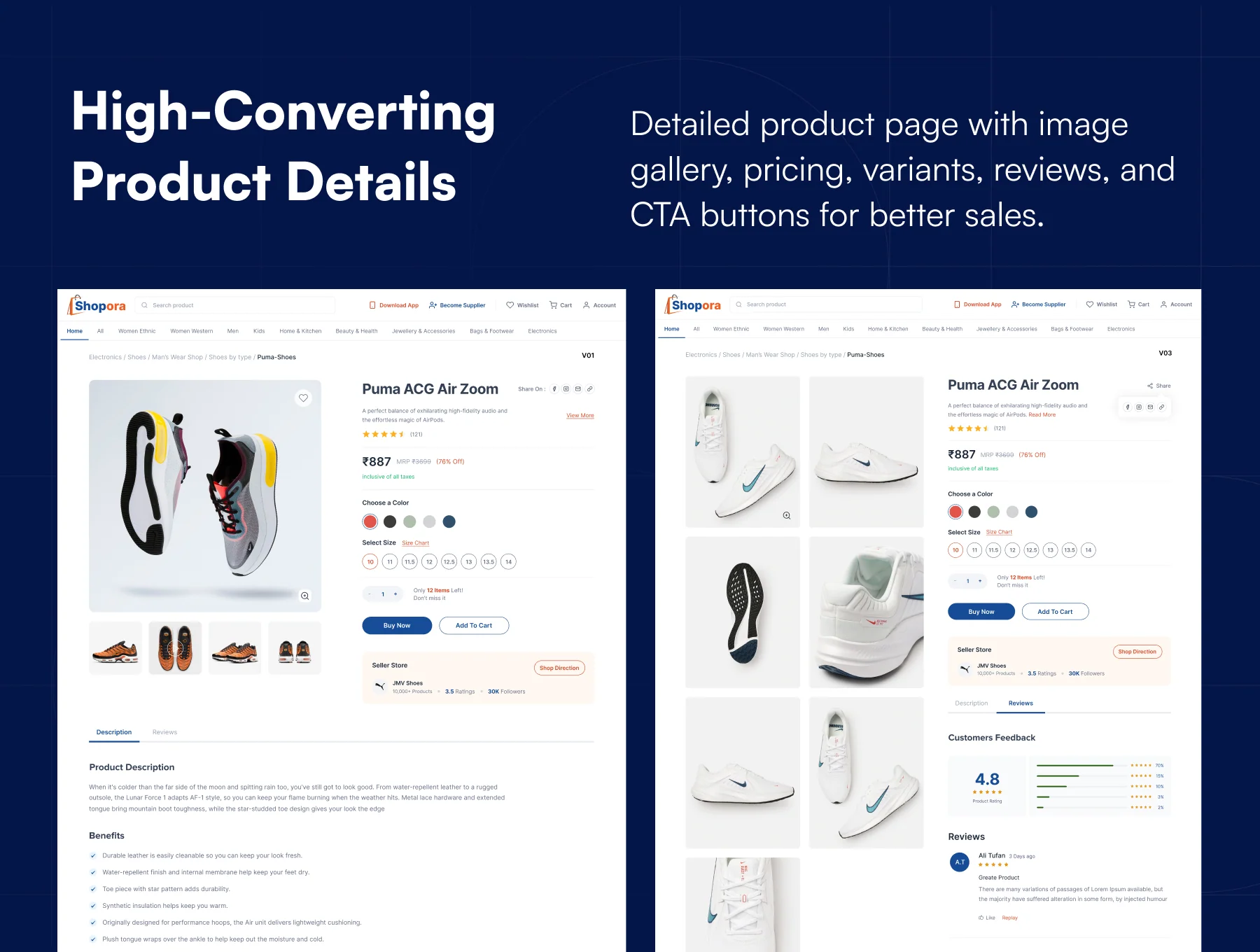 E-Commerce Customer Portal & Website UI Kit (50+ Figma Screens) - Shopora 6
