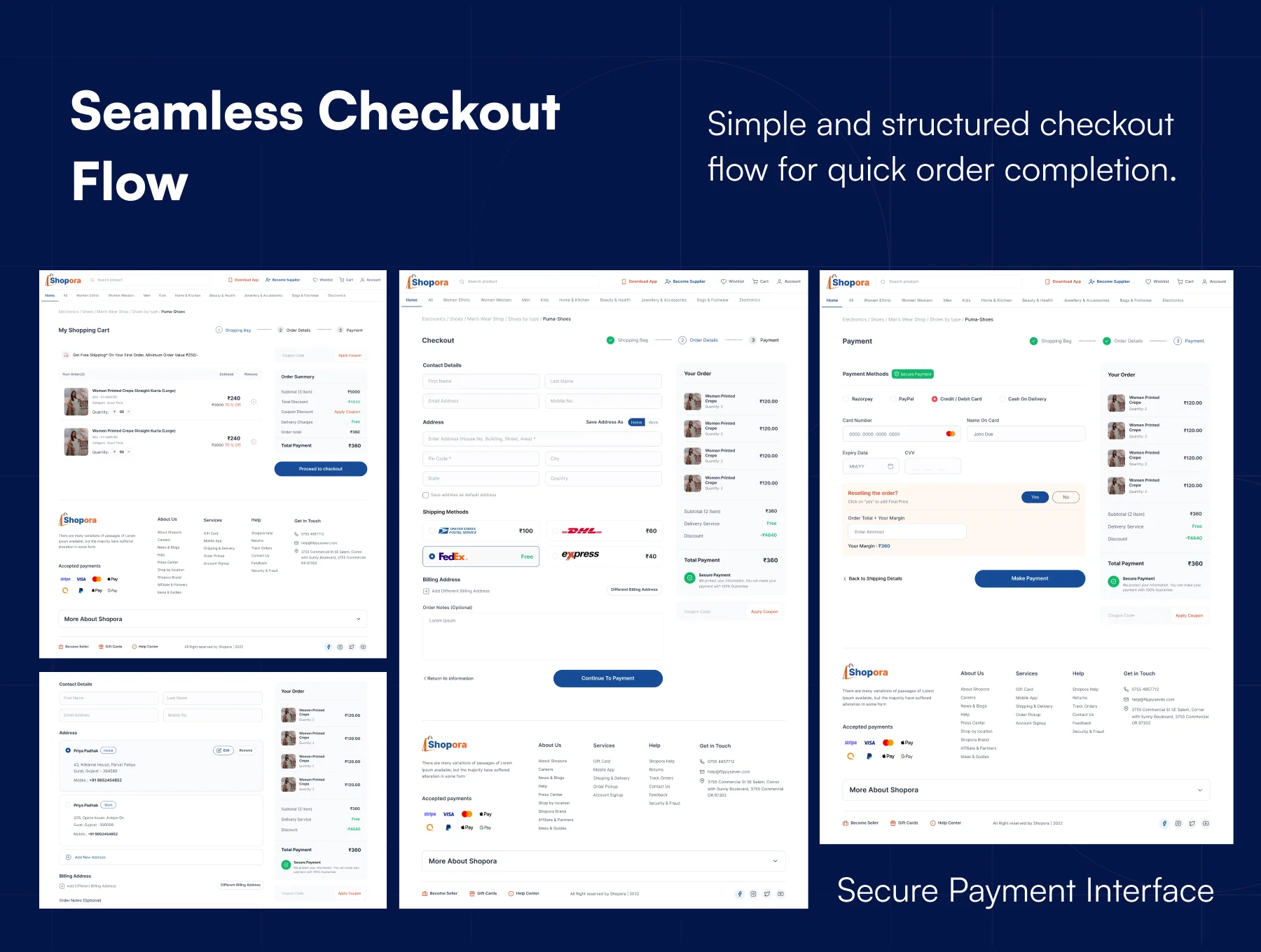 E-Commerce Customer Portal & Website UI Kit (50+ Figma Screens) - Shopora 8