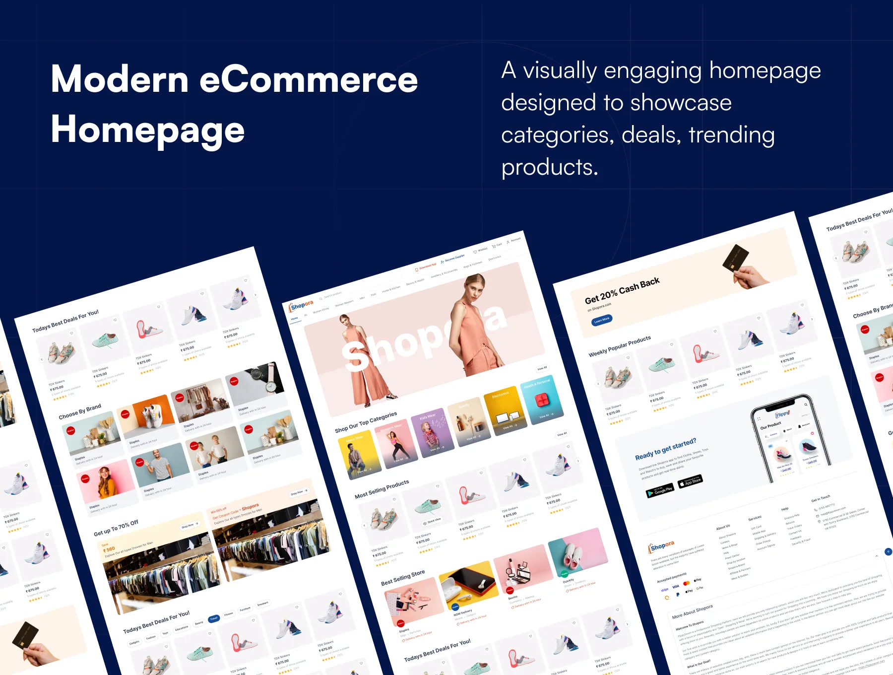 Shopora – eCommerce Website UI Kit for Marketplace, Multi-Vendor & Shopping App (22+ Figma Screens) 2
