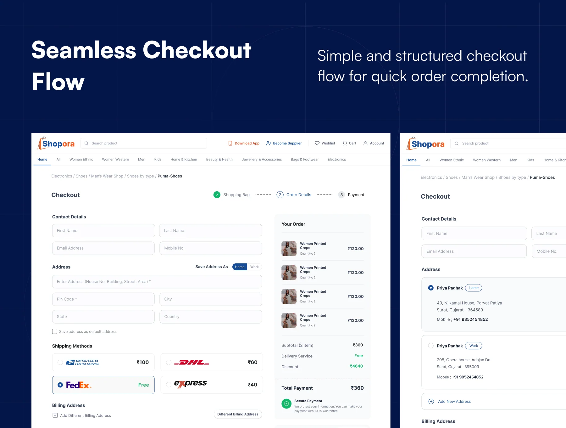 Shopora – eCommerce Website UI Kit for Marketplace, Multi-Vendor & Shopping App (22+ Figma Screens) 7