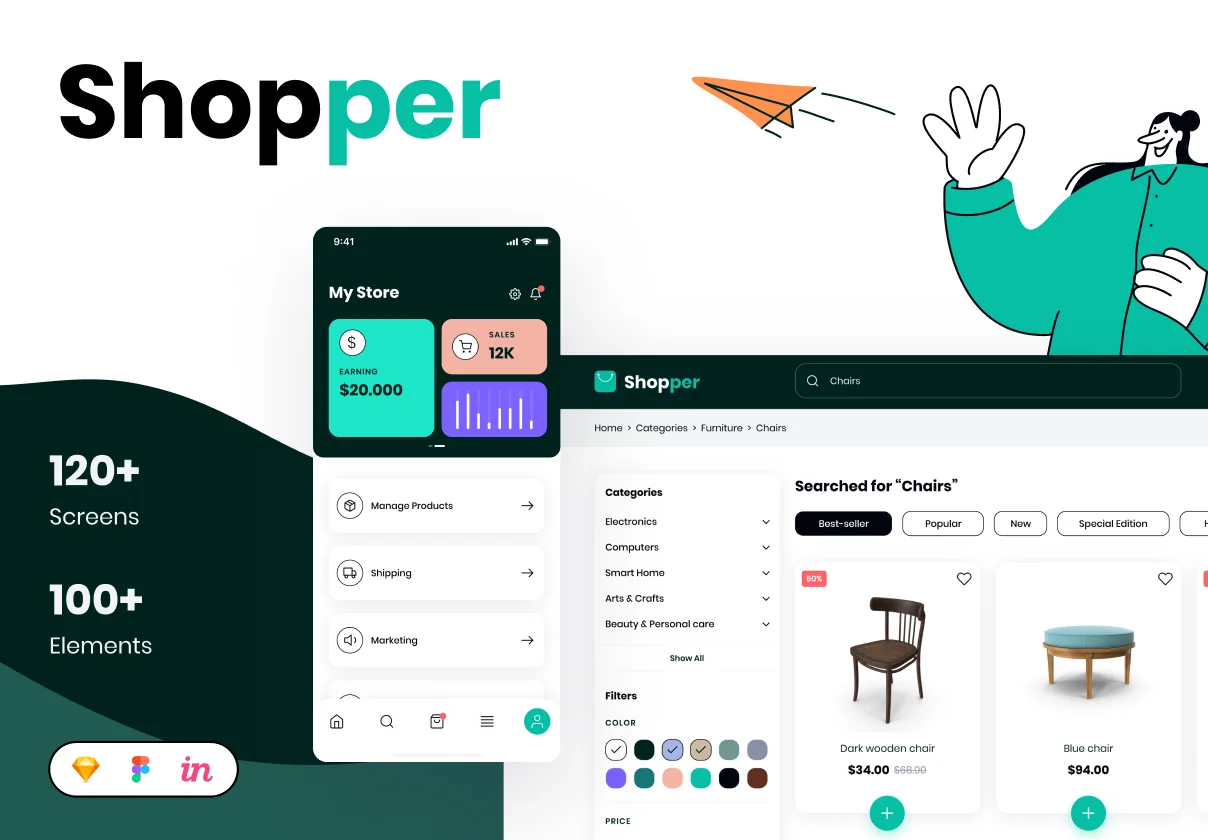 Shopper - Ecommerce Mobile App & Website