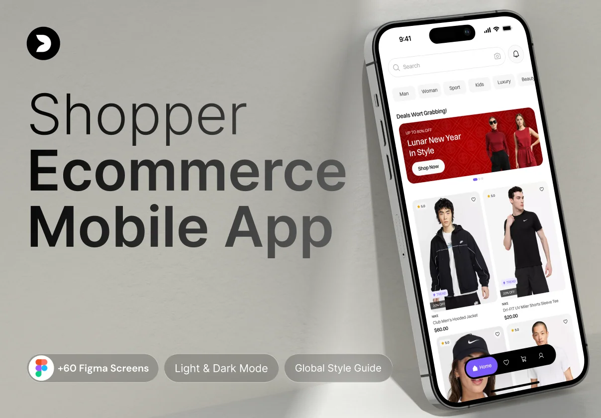 Shopper eCommerce Mobile App UI Kit