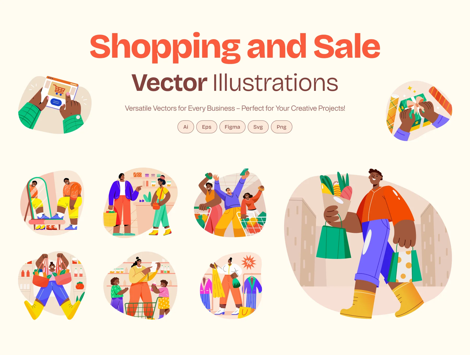 Shopping and Sale Vector Set