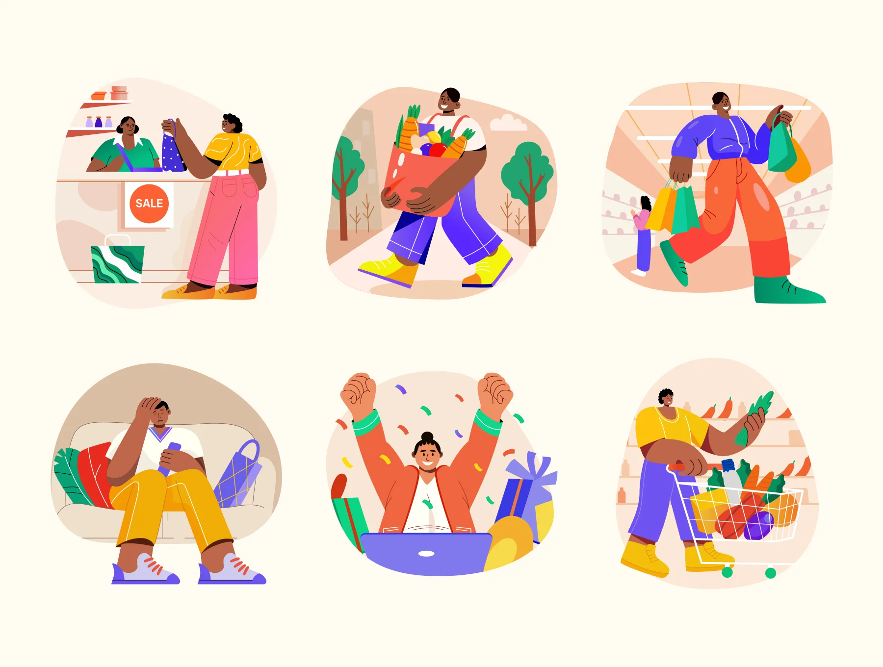 Shopping and Sale Vector Set 5