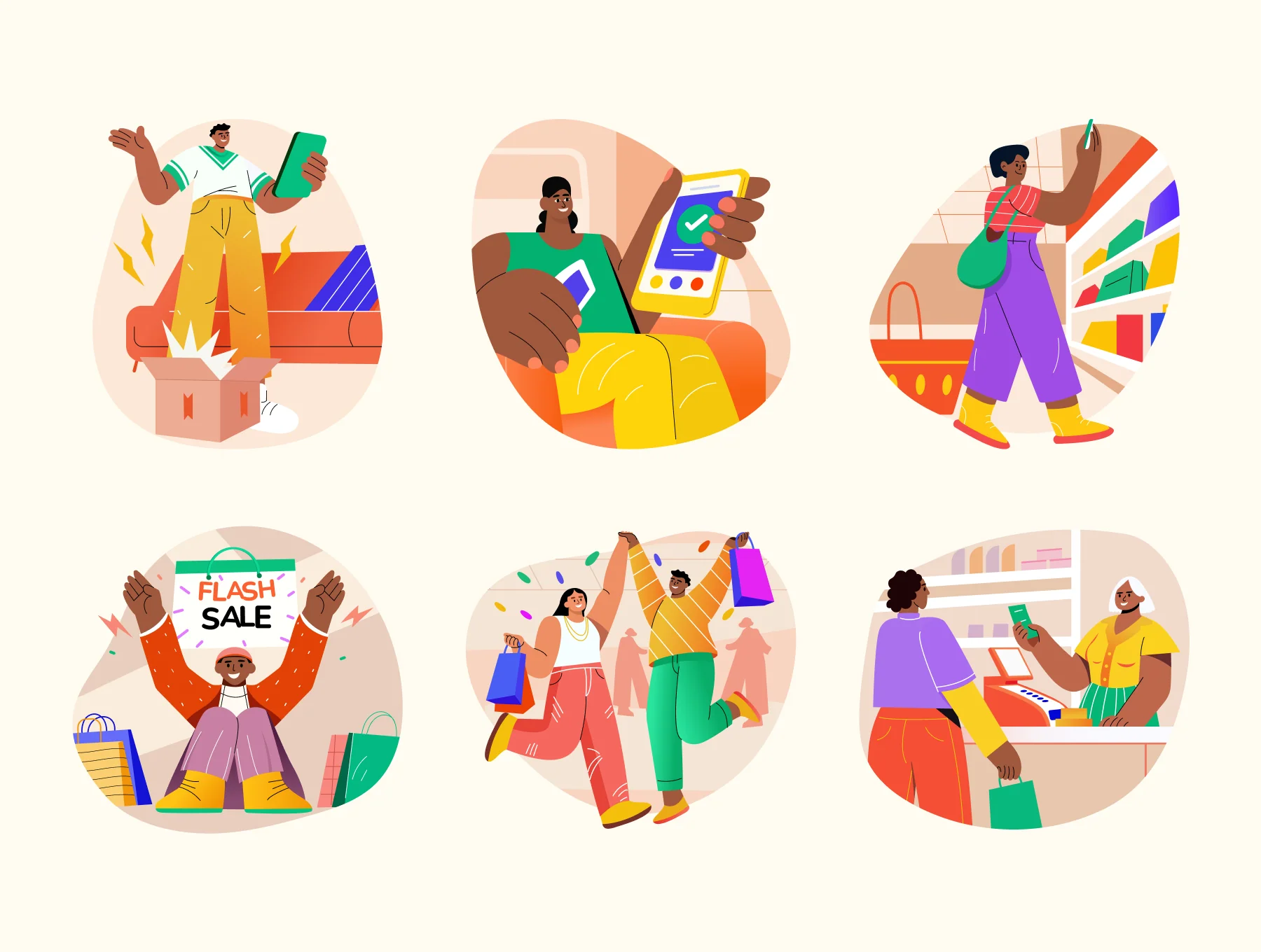 Shopping and Sale Vector Set 6