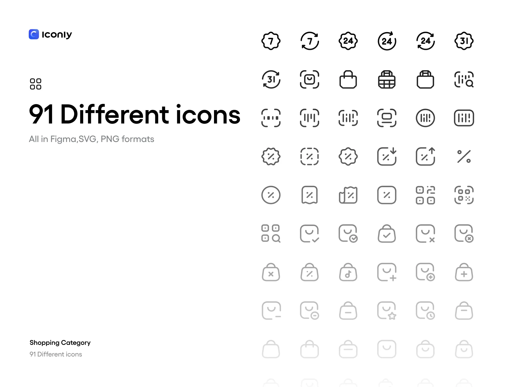 Shopping icons Light Iconly Pro 6