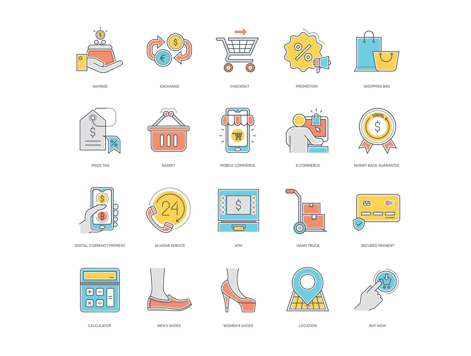 80 E-commerce Icons | Color Line Series 3