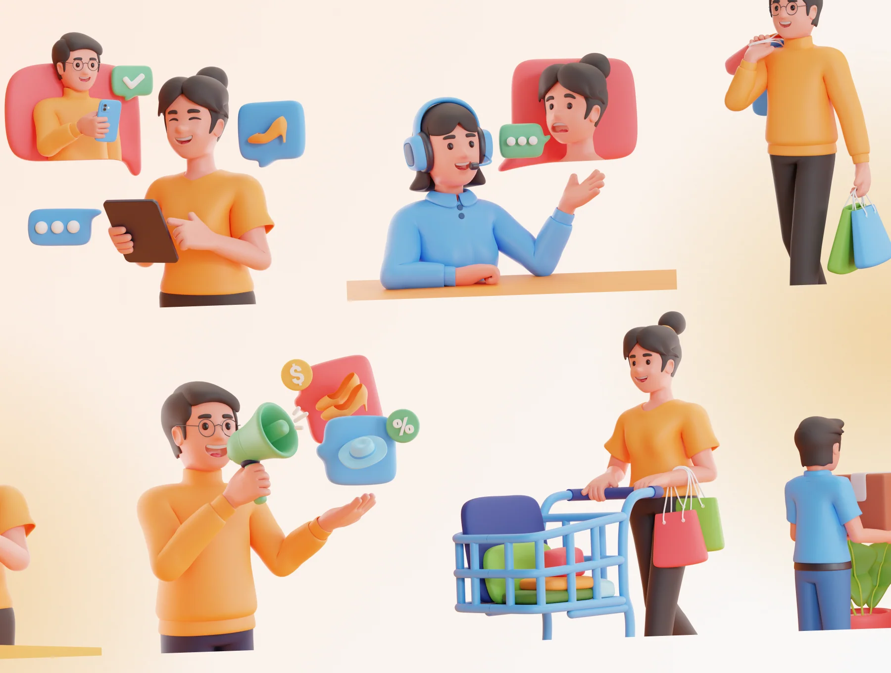 Shoppy - E-Commerce 3D Characters 8