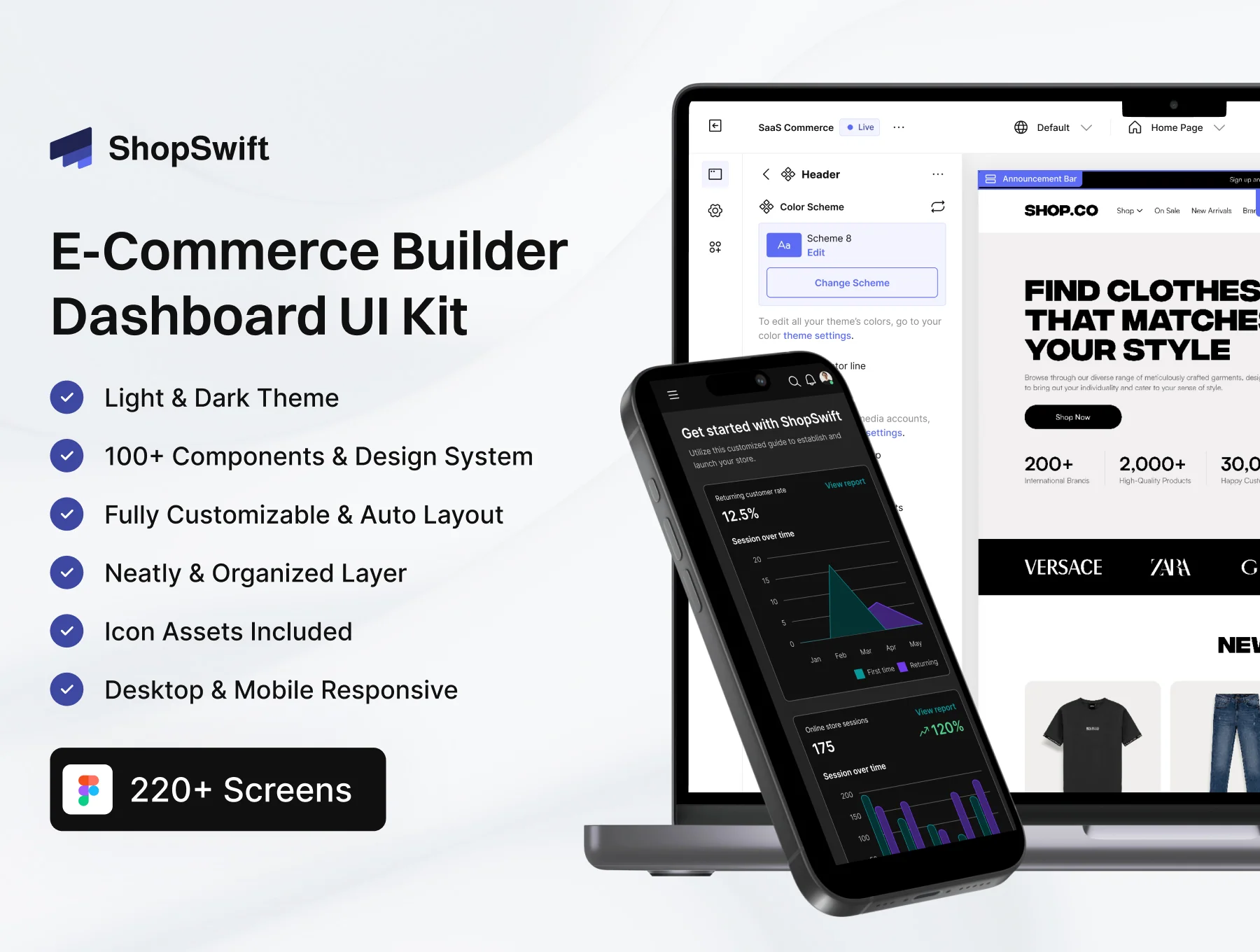ShopSwift - E-Commerce Builder Web App UI Kit