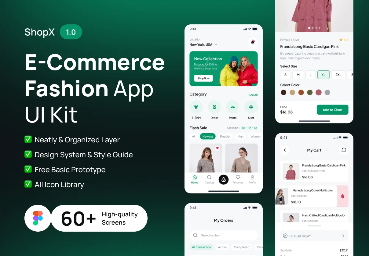 ShopX - eCommerce Mobile App UI Kit