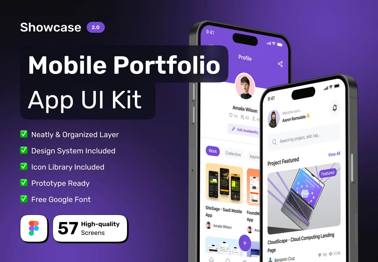 SHOWCASE - Creative Portfolio Mobile App UI Kit