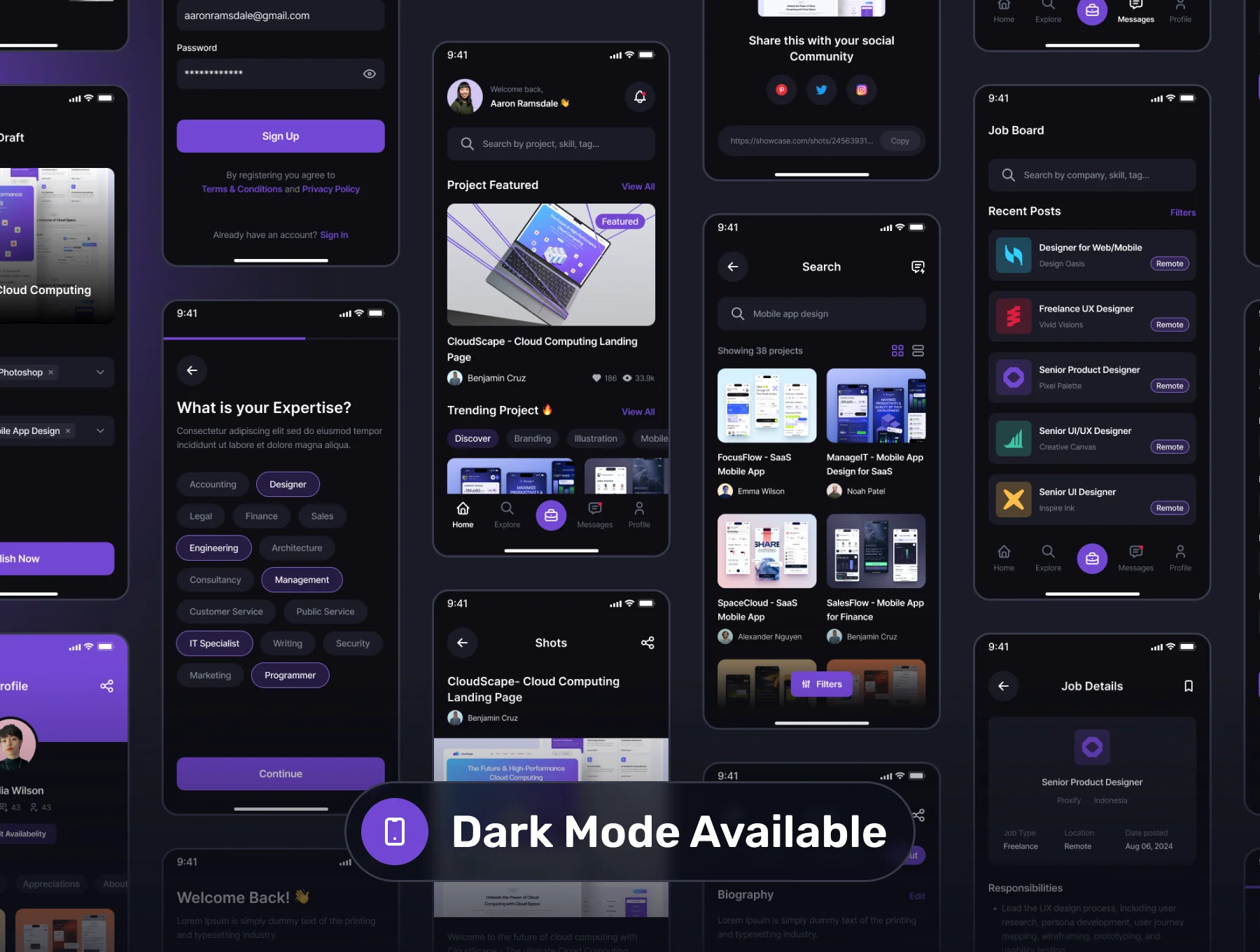 SHOWCASE - Creative Portfolio Mobile App UI Kit