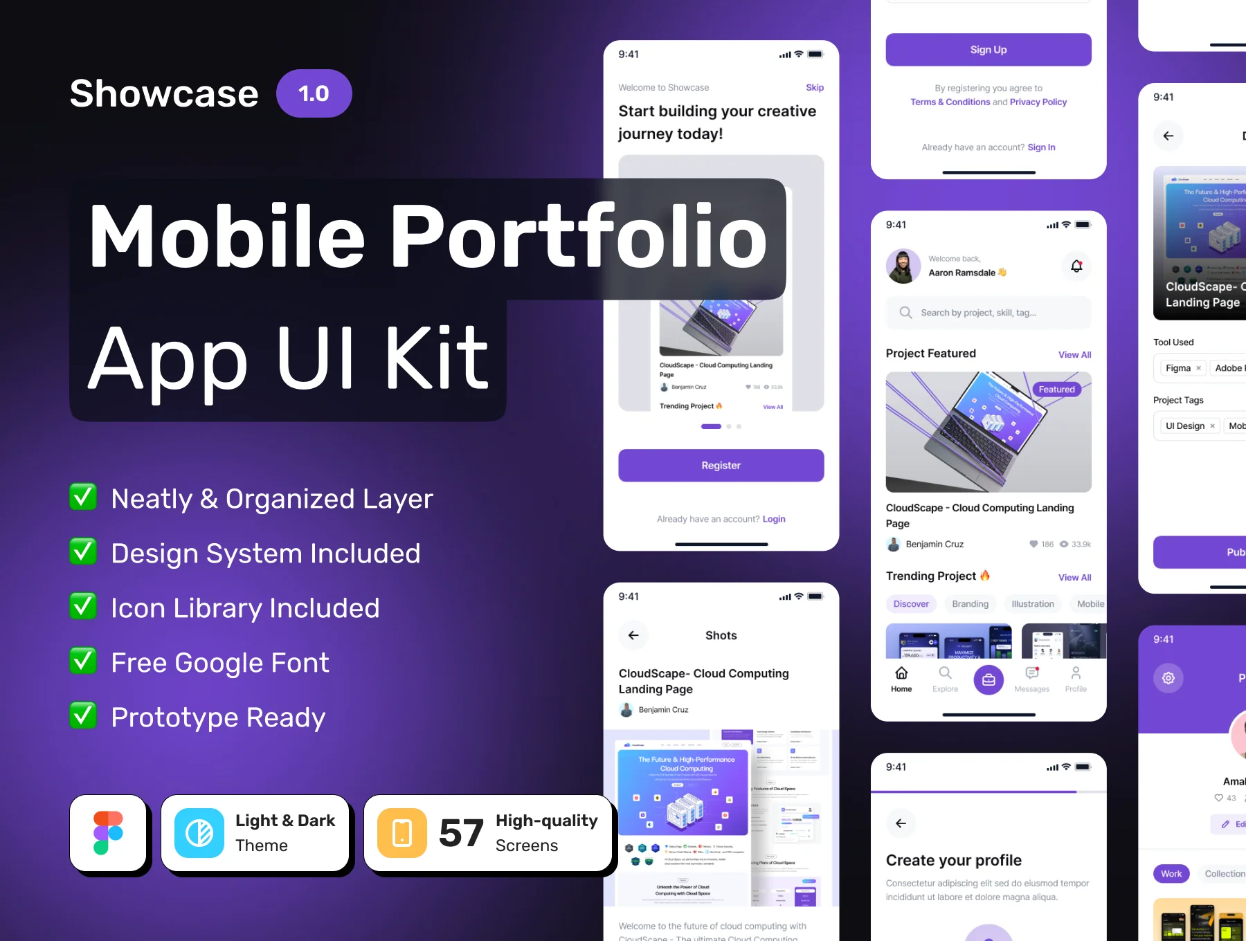 SHOWCASE - Creative Portfolio Mobile App UI Kit 2