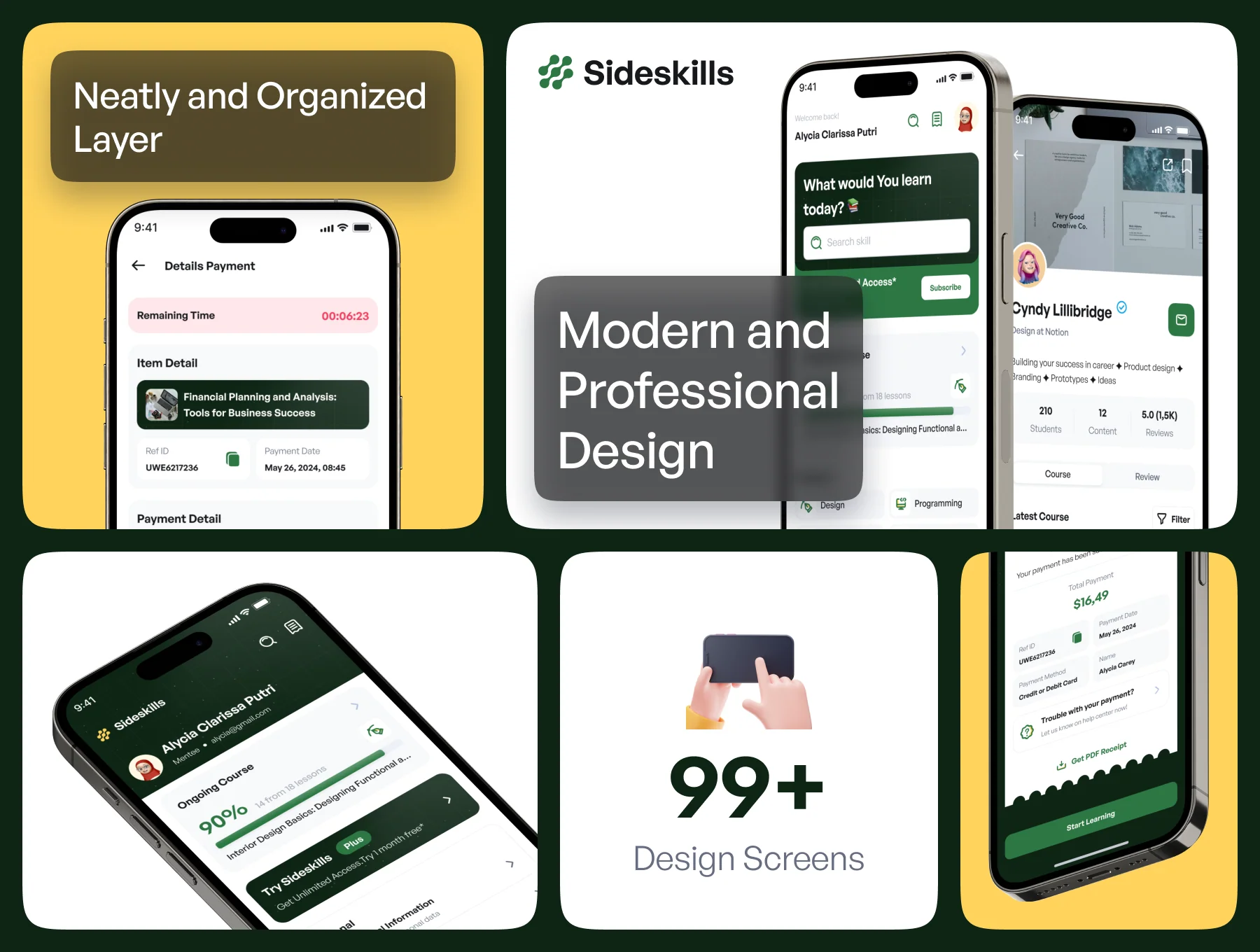 Sideskills - Online Learning & Course Mobile App UI Kit 3