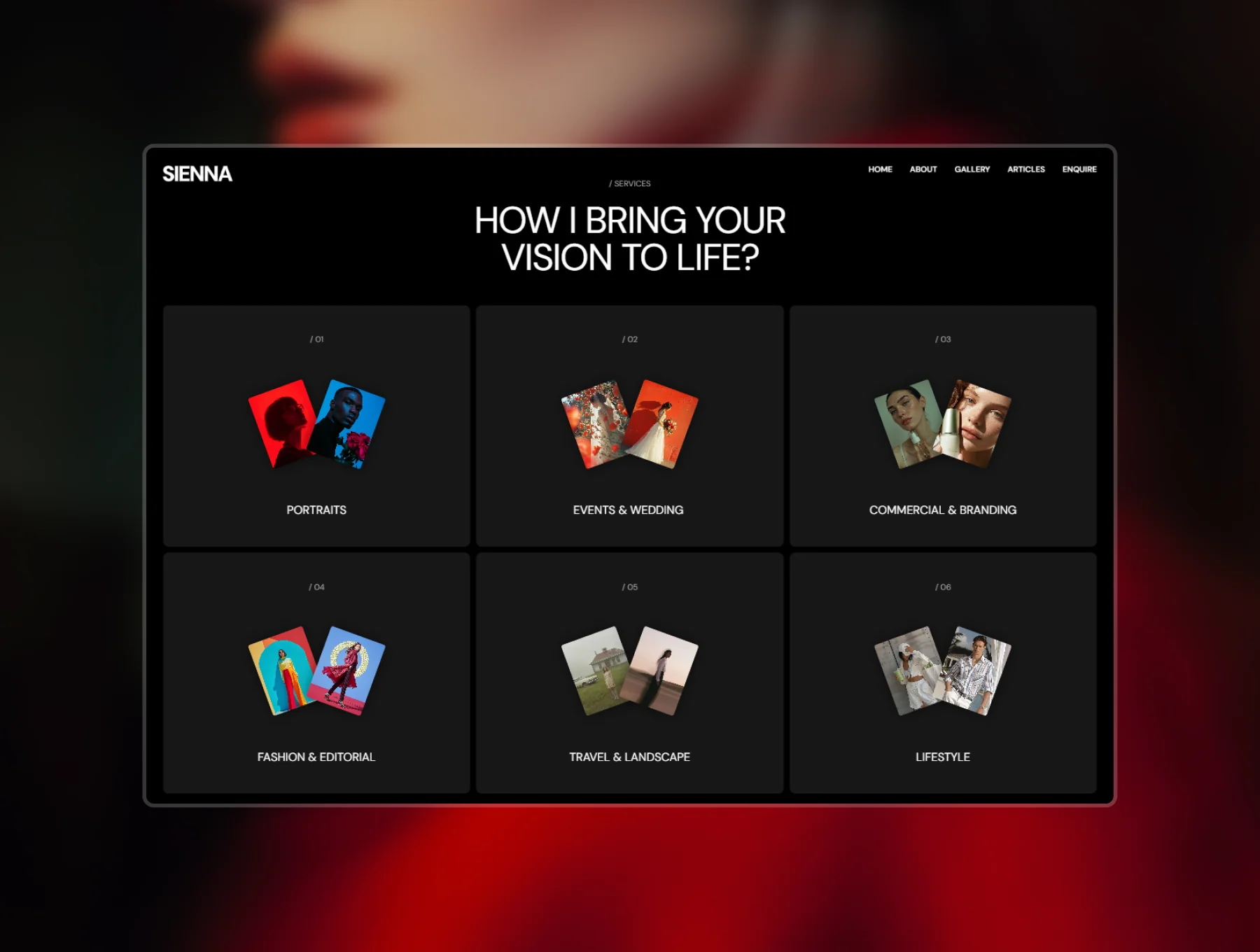Sienna - A Sleek Portfolio for Photographer & Creatives 3