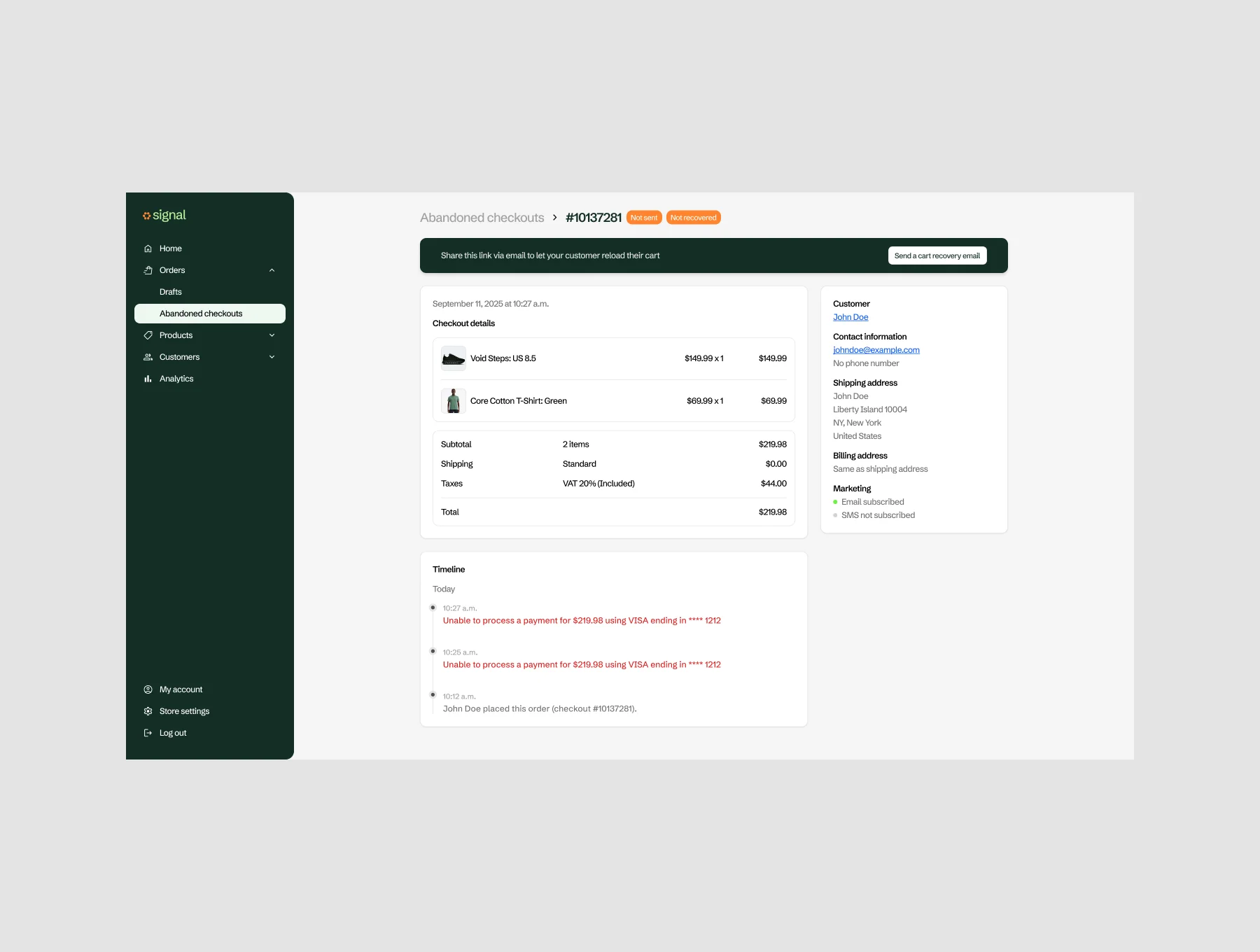 Signal Commerce Hub - E-commerce & Orders Management Template 5