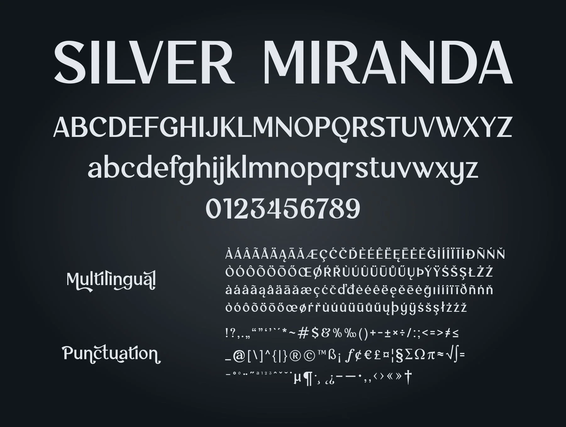 Silver Miranda Font 12