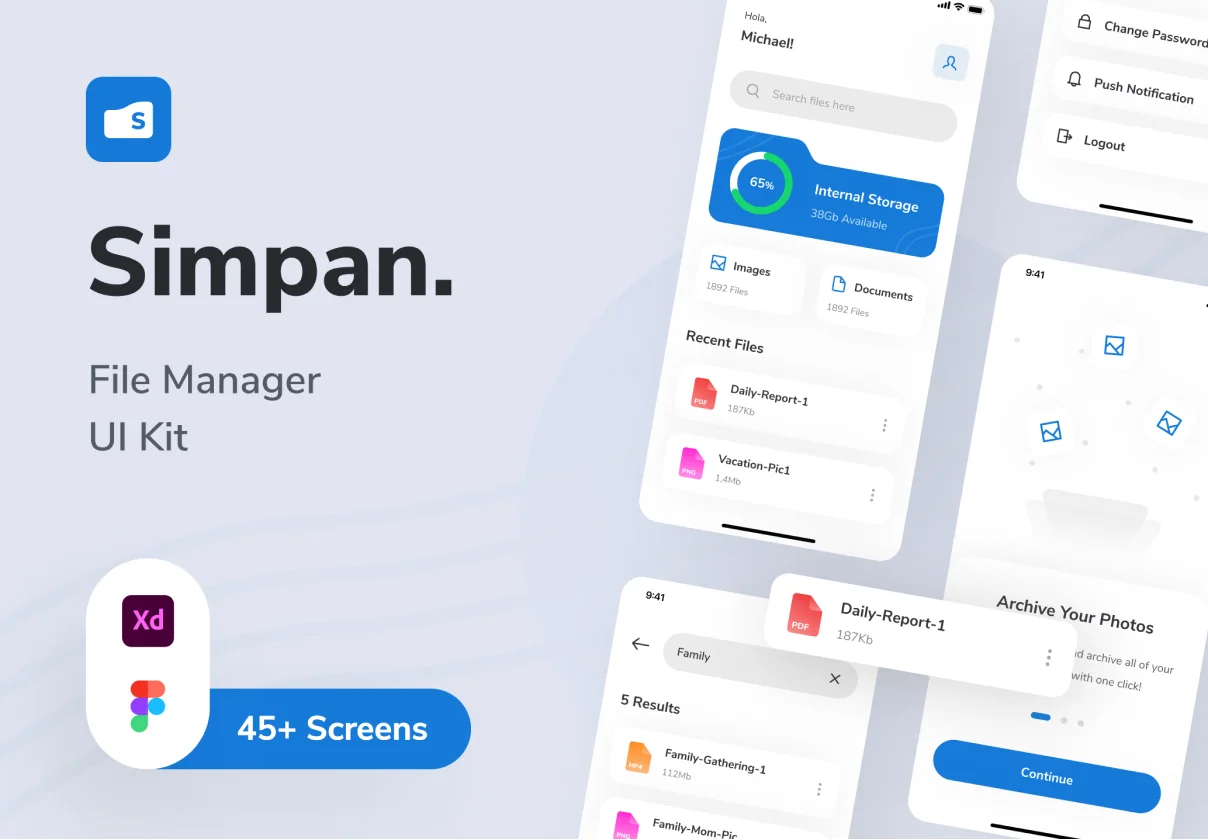 Simpan - File Manager App UI Kit