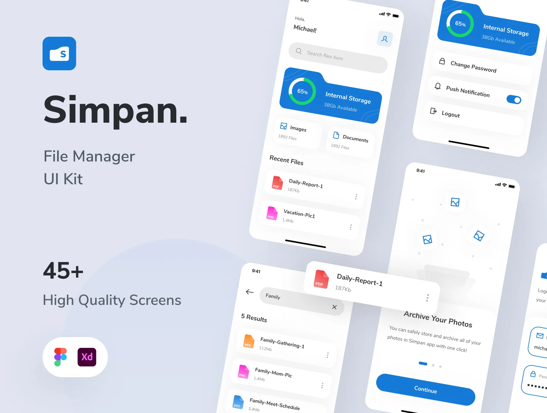 Simpan - File Manager App UI Kit
