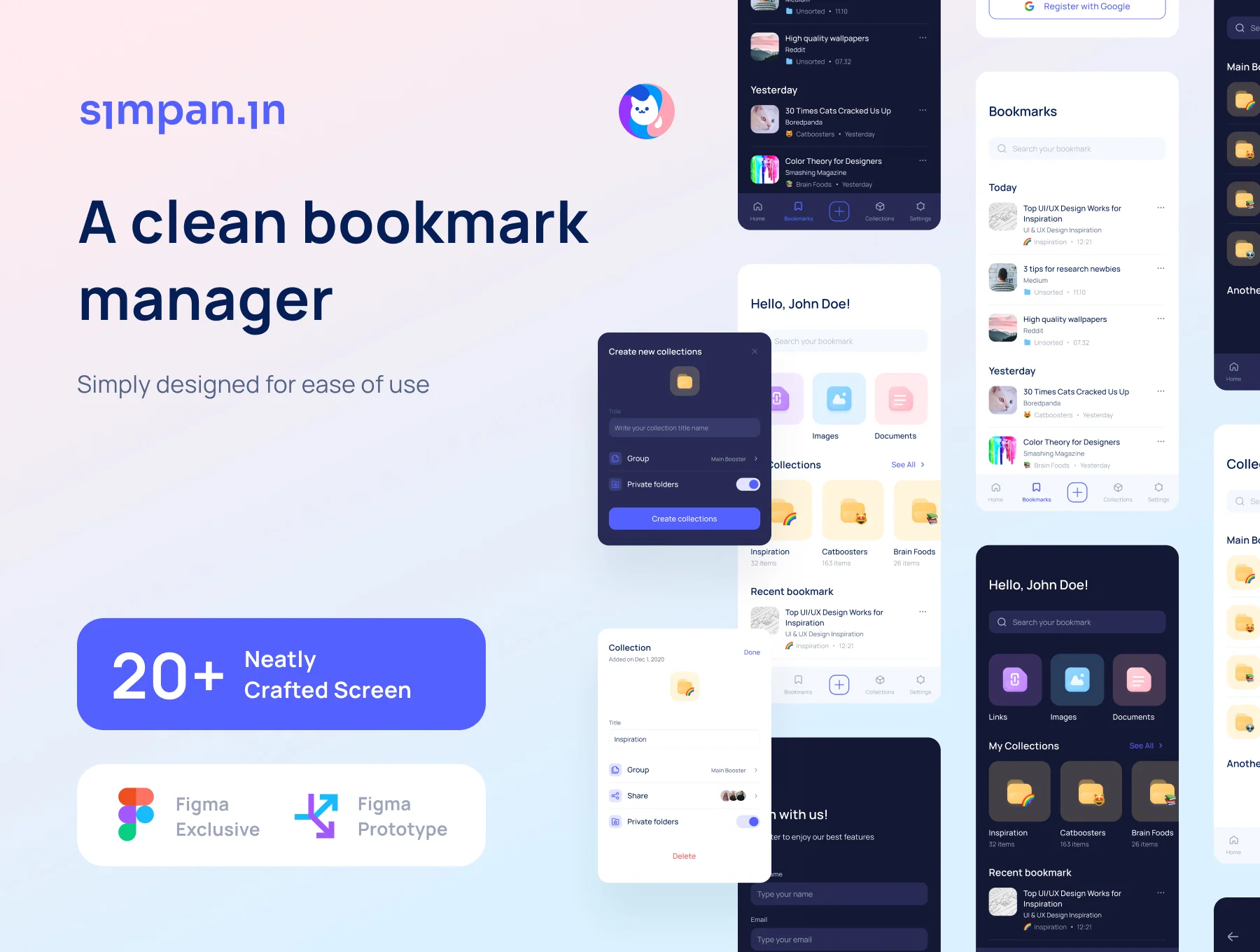 Simpanin Bookmark Manager App Ui Kit