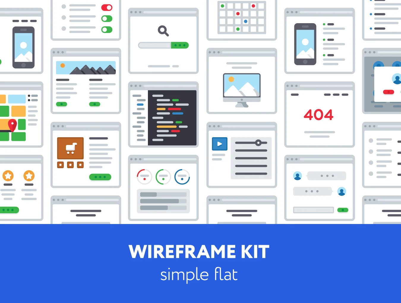 Simple Flat Wireframe Kit