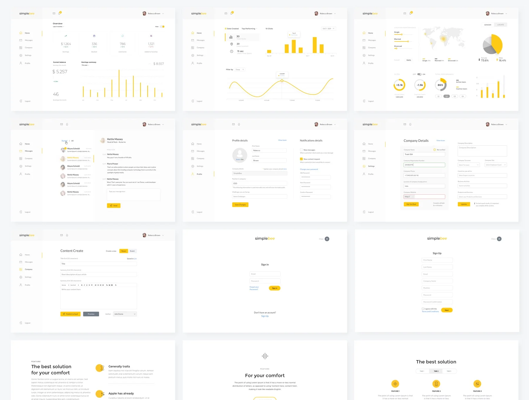 SimpleBee Layouts & Components 6
